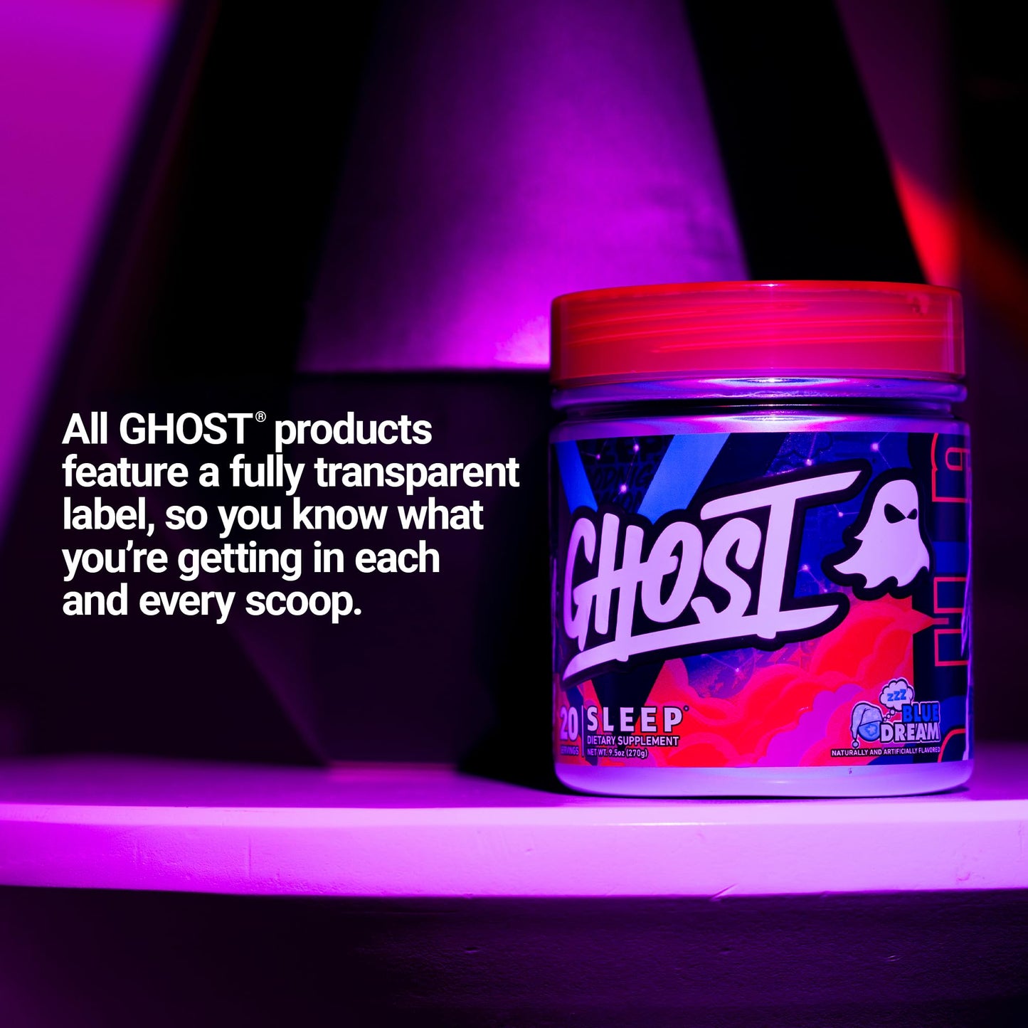 GHOST Sleep Dietary Supplement Powder, Blue Dream, 9.5 oz