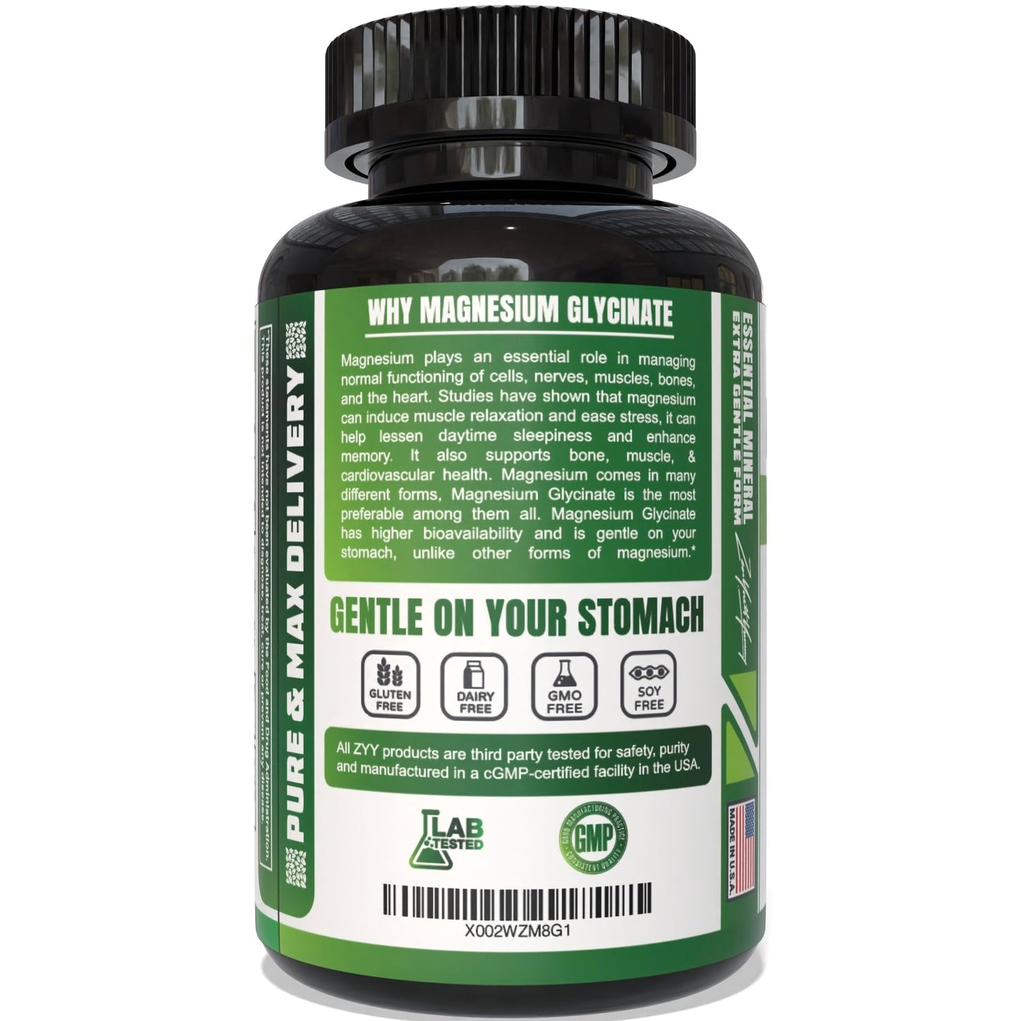 ZYY Pure Magnesium Glycinate Capsule, 180 Count