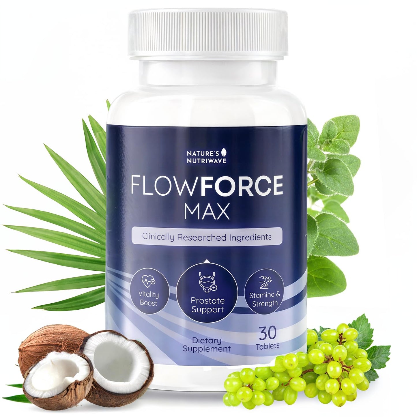 Nature’s NutriWave FlowForceMax Saw Palmetto Chewable Tablets 30 Count
