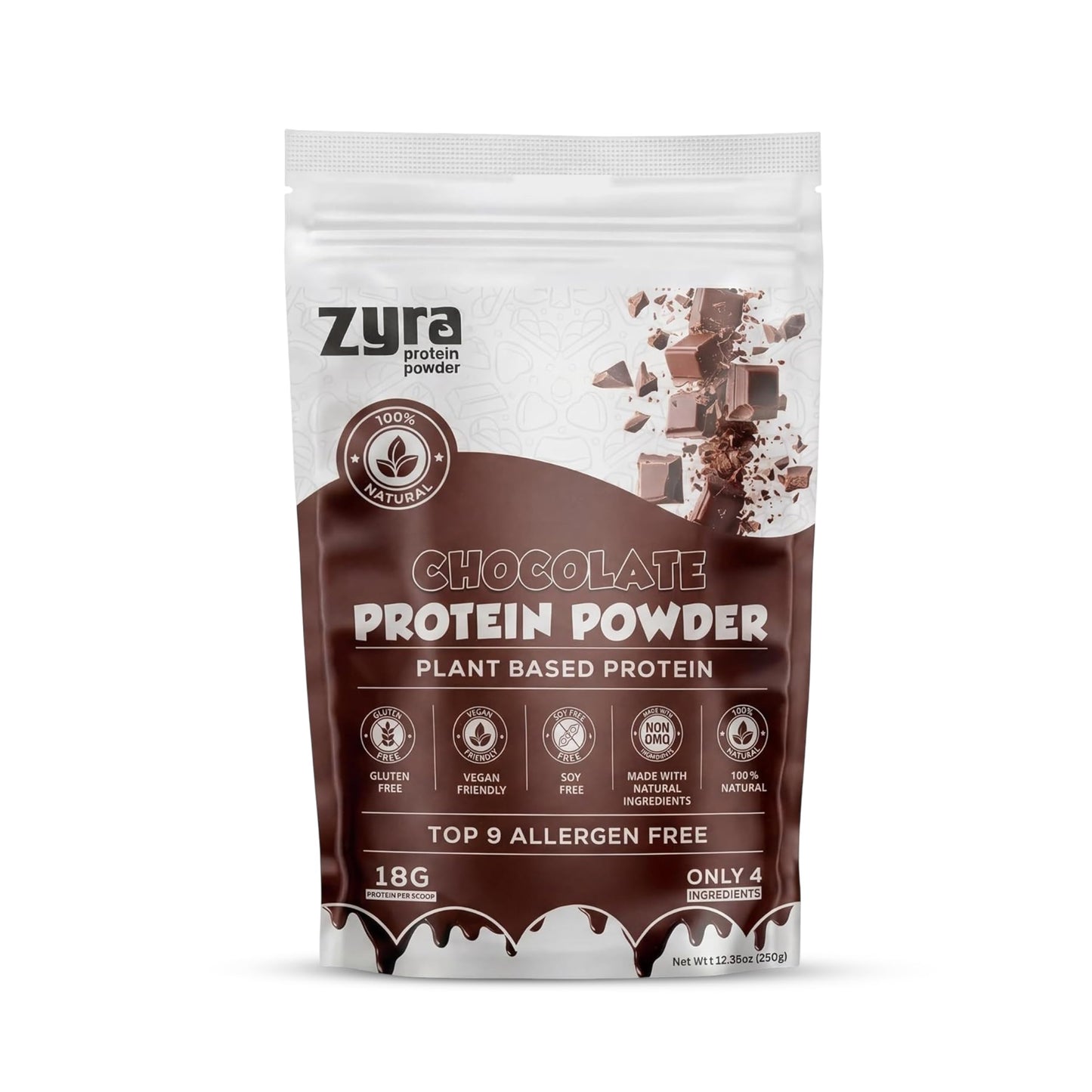 Zyra Protein Organic Protein Powder Chocolate Flavor, 12.35 Ounce