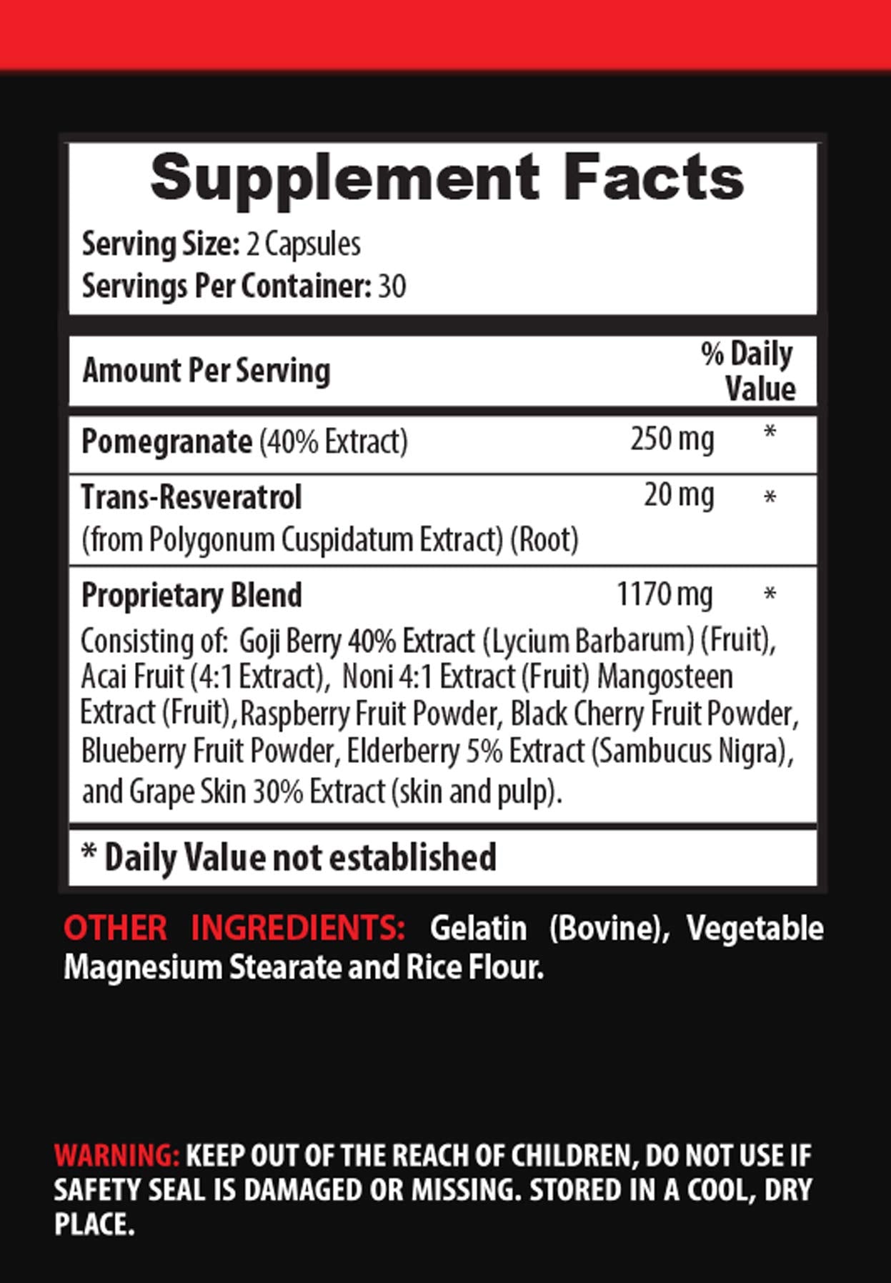 VIP VITAMINS Immune Support Vitamins for Adults - Pomegranate Extract Formula - with ACAI, NONI, RESVERATROL and Goji Berry - Pomegranate Extract Capsules, 60 Capsules