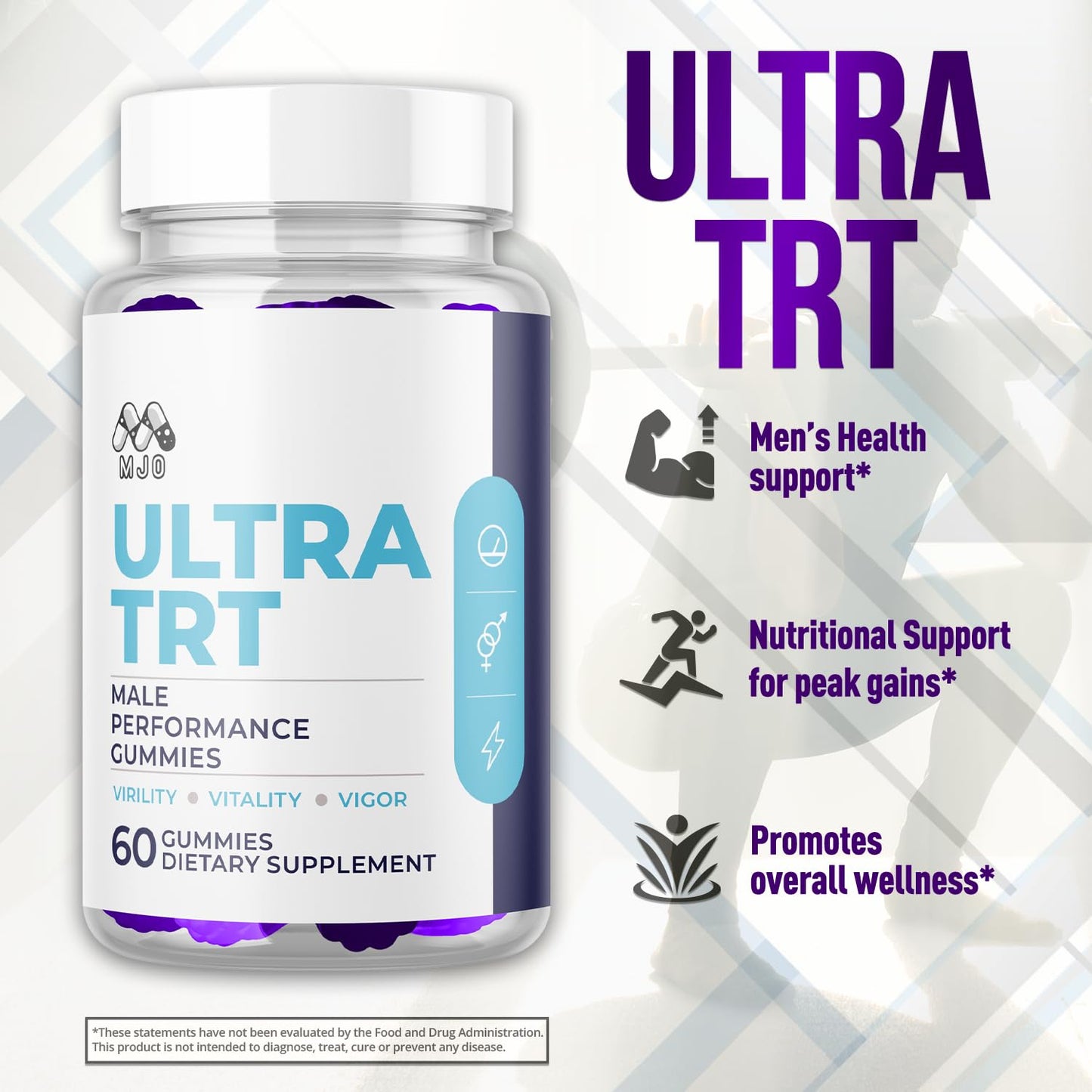 MJO Ultra TRT Gummies for Men Chewable 120 Count