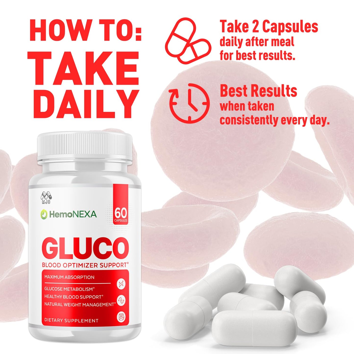 MJO HemoNexa Capsules, 60 Capsules
