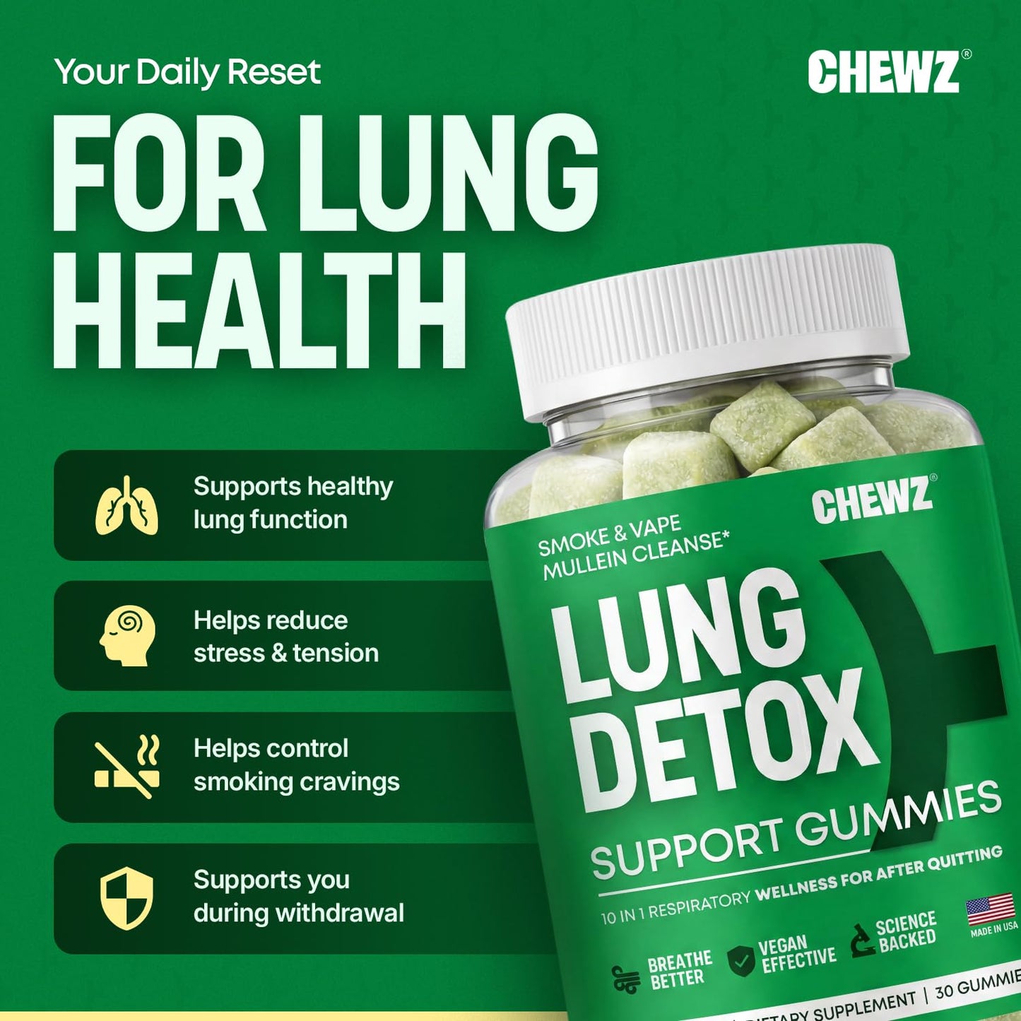 Health Chews Lung Cleanse Gummy 30 Count