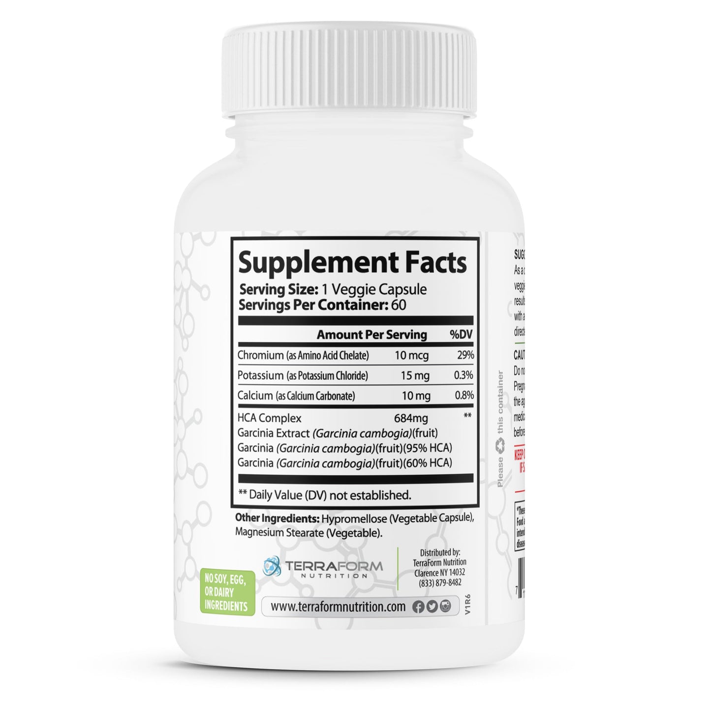 TerraForm Nutrition Garcinia Cambogia Extract 95% HCA, 1368mg Per Serving, Capsules, 30 Servings