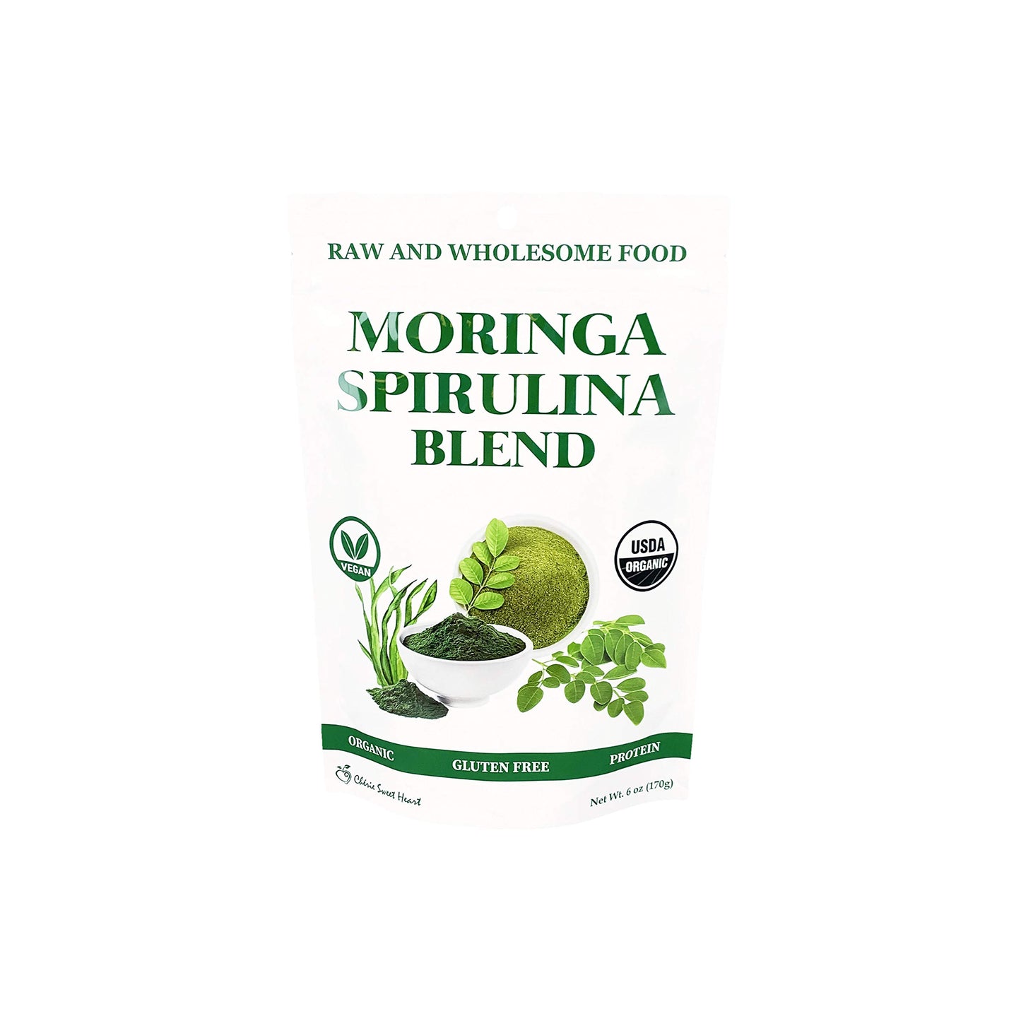 Chérie Sweet Heart Organic Moringa & Spirulina Superfood Blend Powder 6 oz