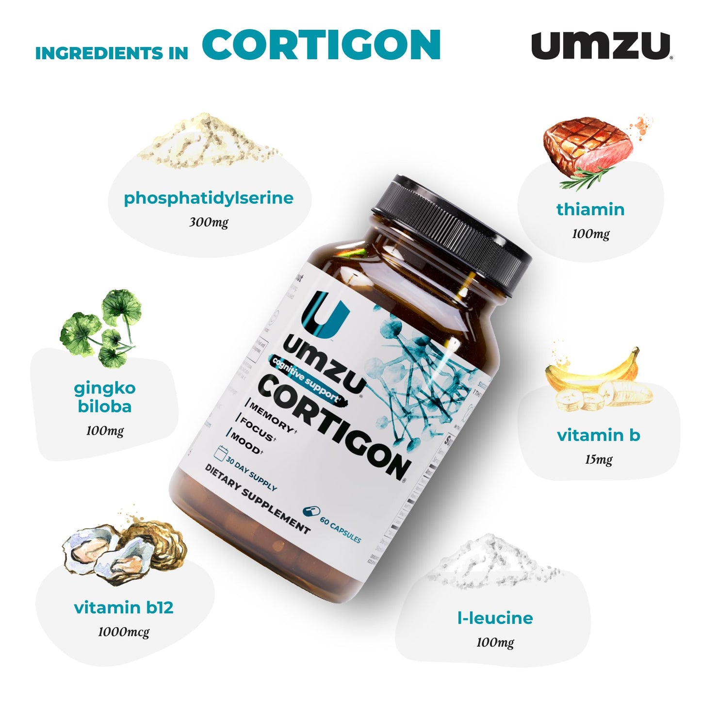 UMZU Cortigon Cortisol Support Supplement Capsule 30 Count