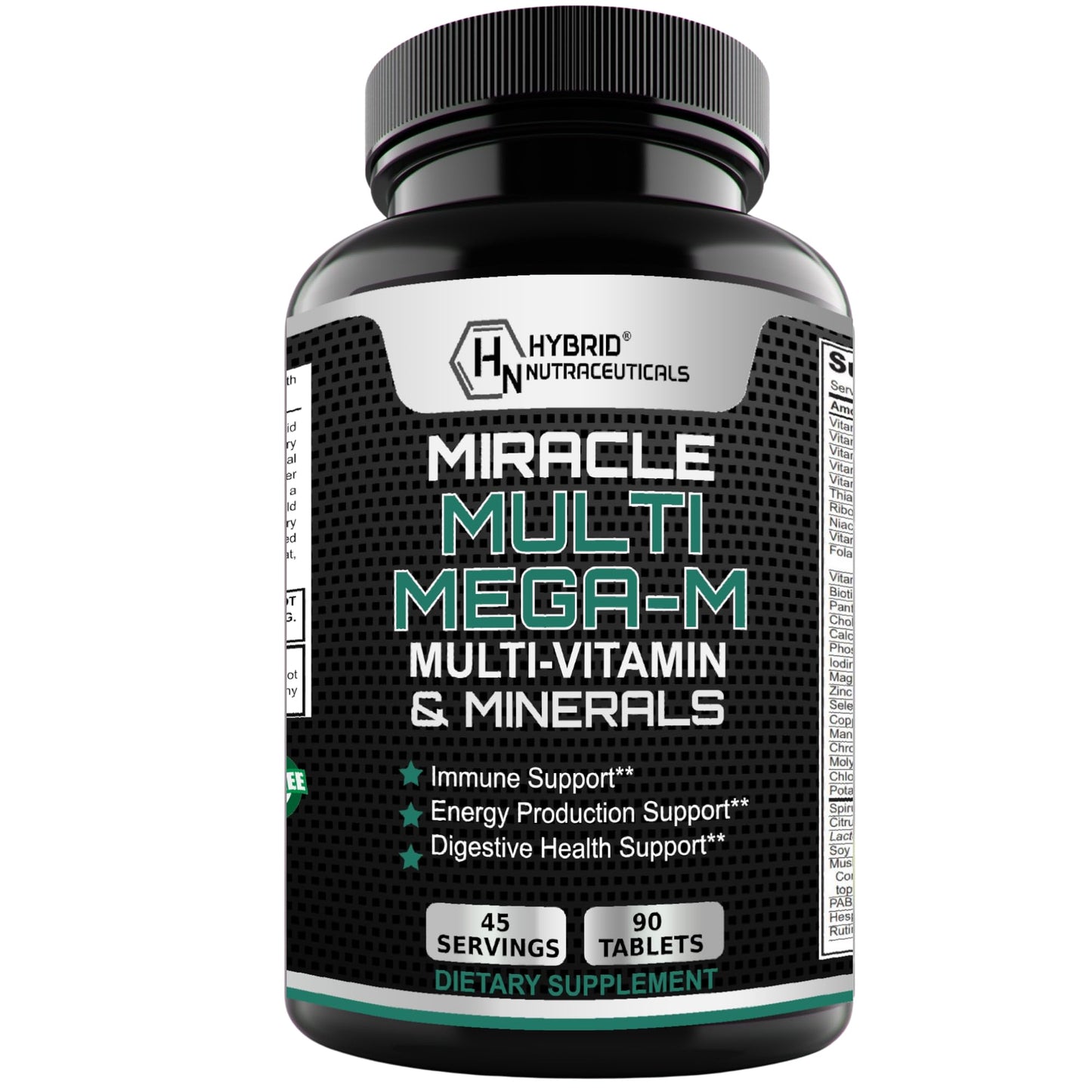 Hybrid Nutraceuticals MEGA-M Multivitamin for Men and Women Tablet, 90 Count