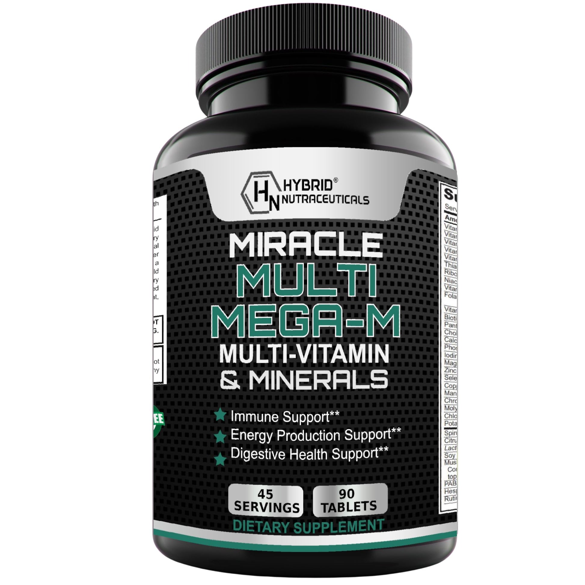 Hybrid Nutraceuticals MEGA-M Multivitamin for Men and Women Tablet, 90 Count
