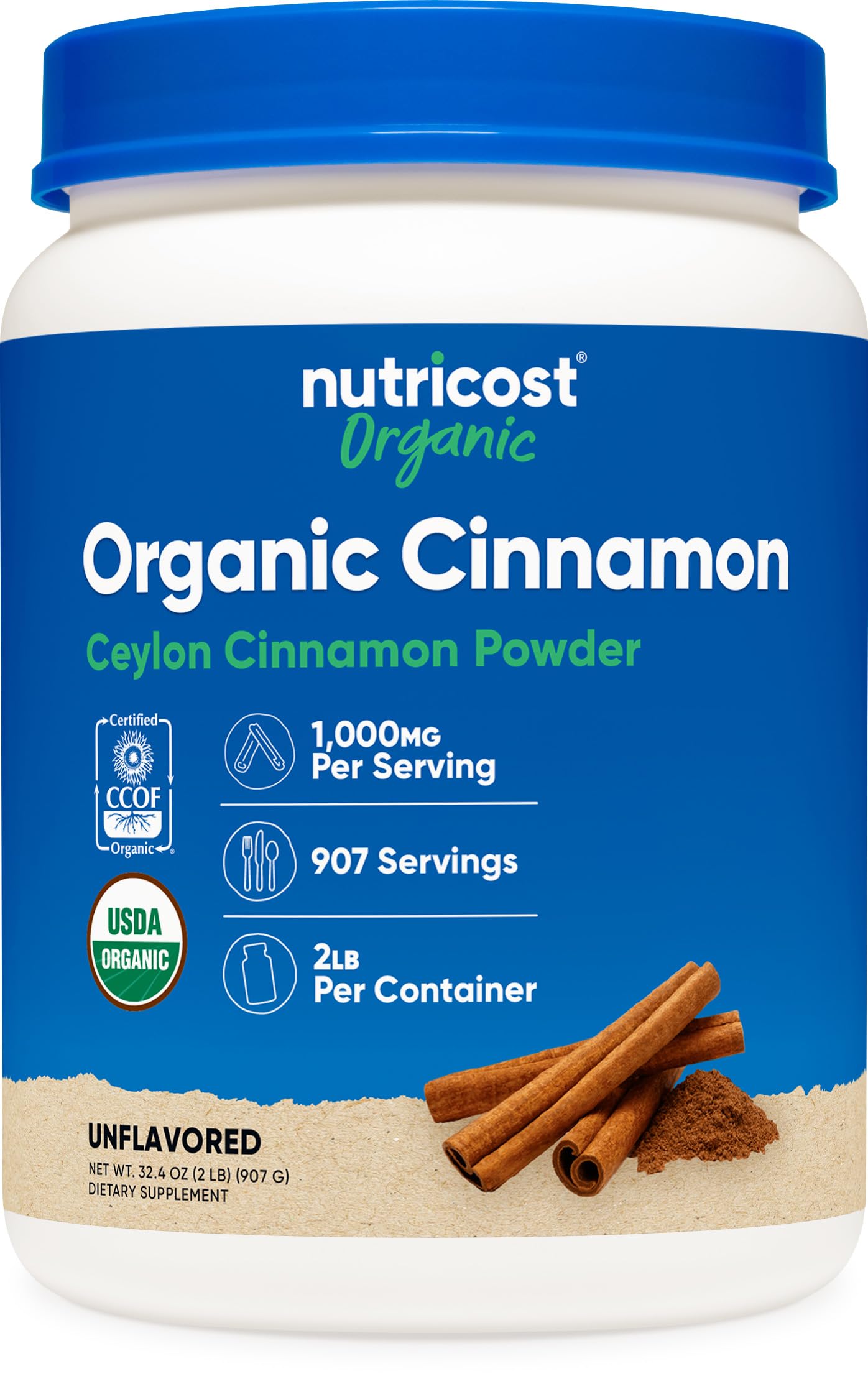 Nutricost Organic Ceylon Cinnamon Powder, 32.4 Ounce