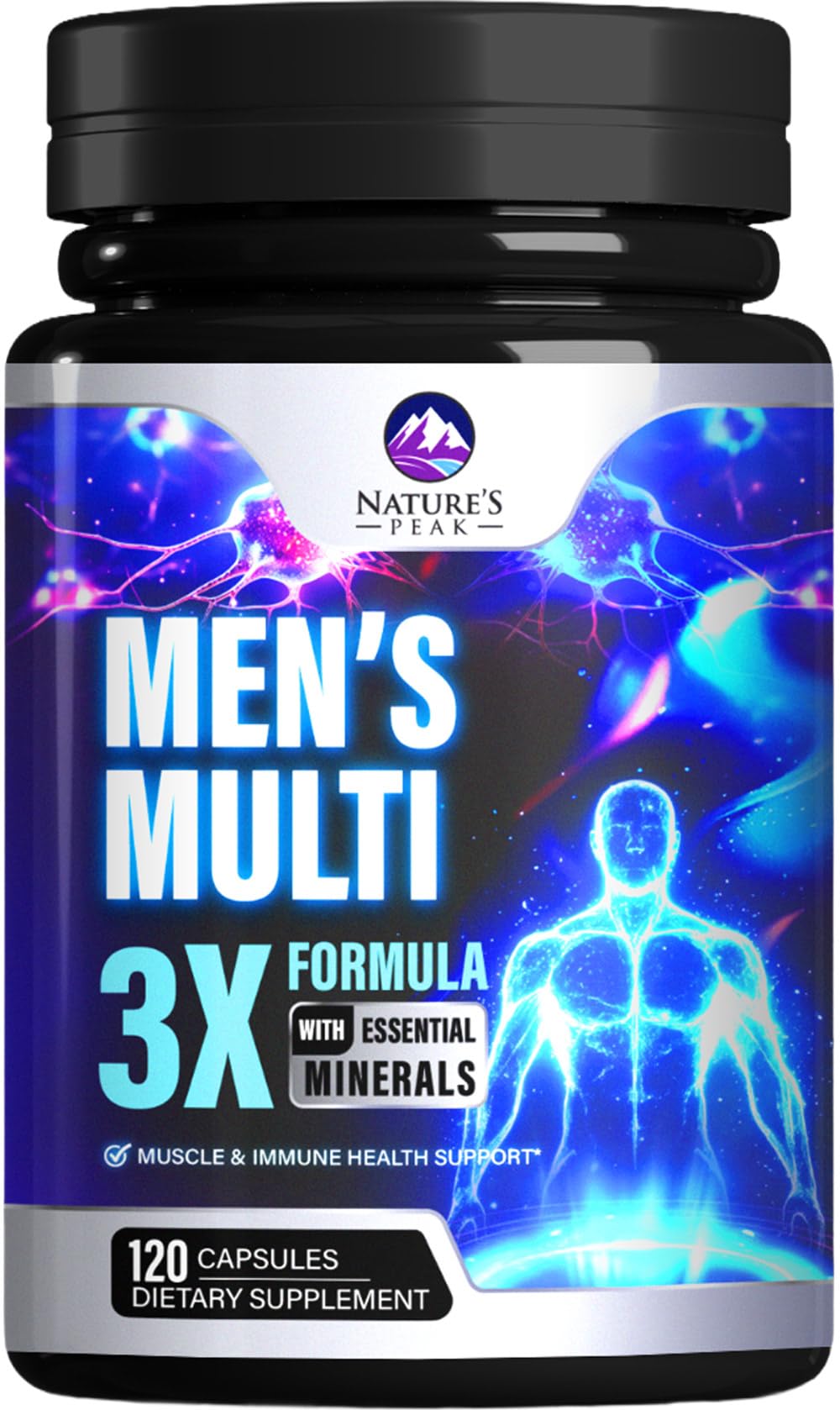Nature's Peak Men's Multivitamins Complete Daily Multivitamin for Men, Capsules, 120 Count