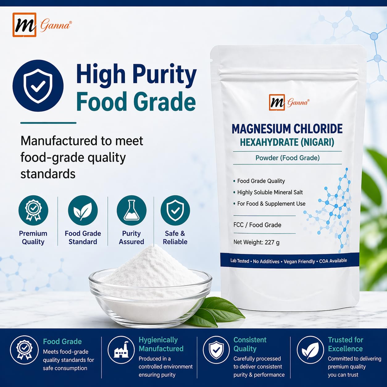 mGanna Magnesium Chloride Powder 8 Ounce