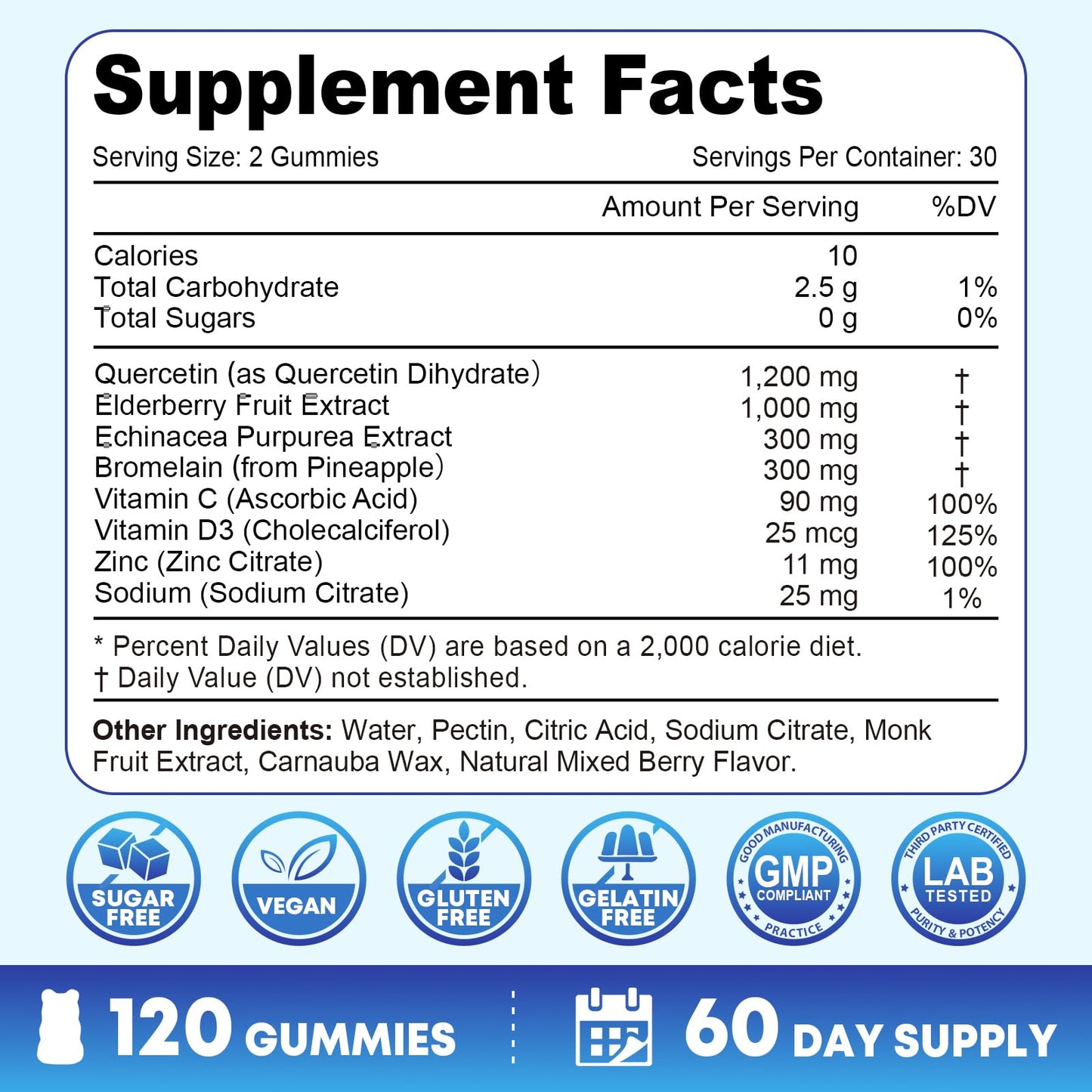 Vazatisi Quercetin with Bromelain Gummies, 120 Gummies