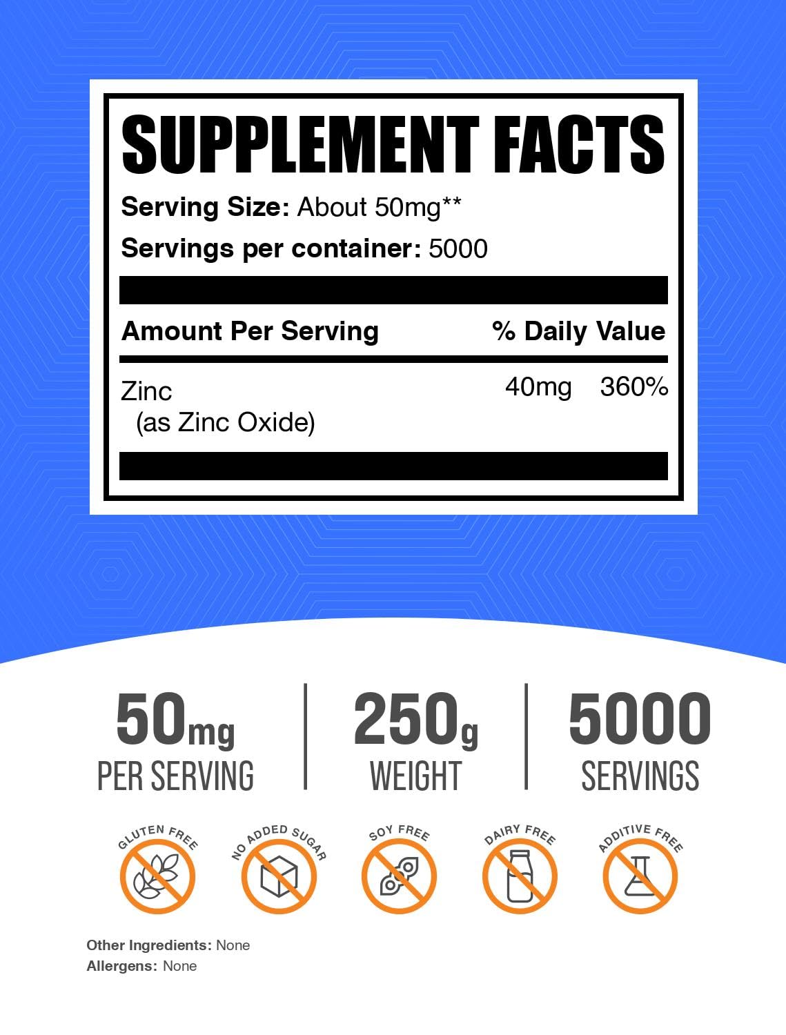 BulkSupplements Zinc Oxide Powder, 8.8 oz