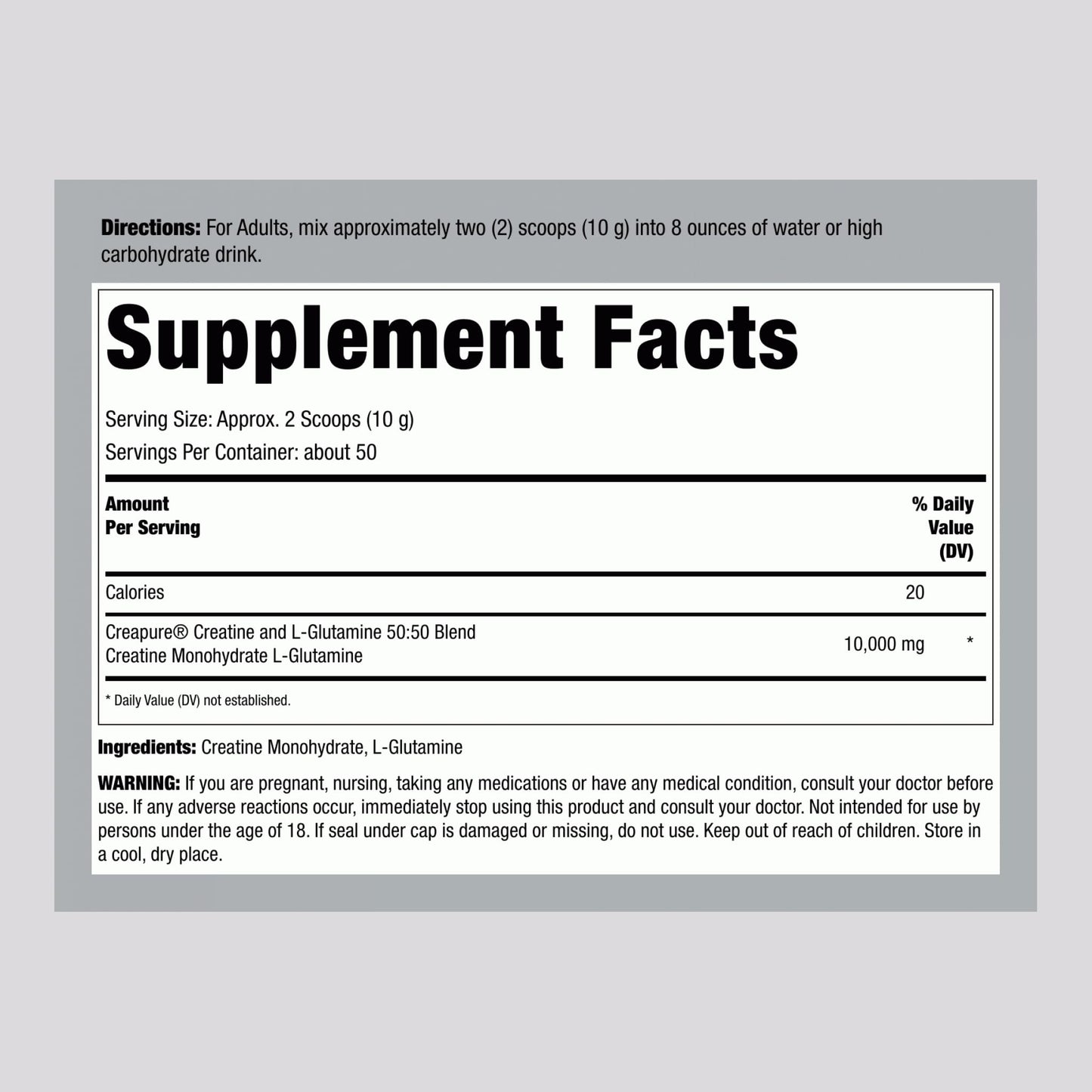 Fitness Labs German Creatine and L-Glutamine Powder, 1.1 Pound