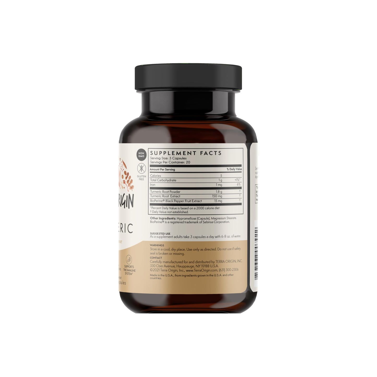 TERRA ORIGIN Turmeric with BioPerine Capsule 60 Capsules