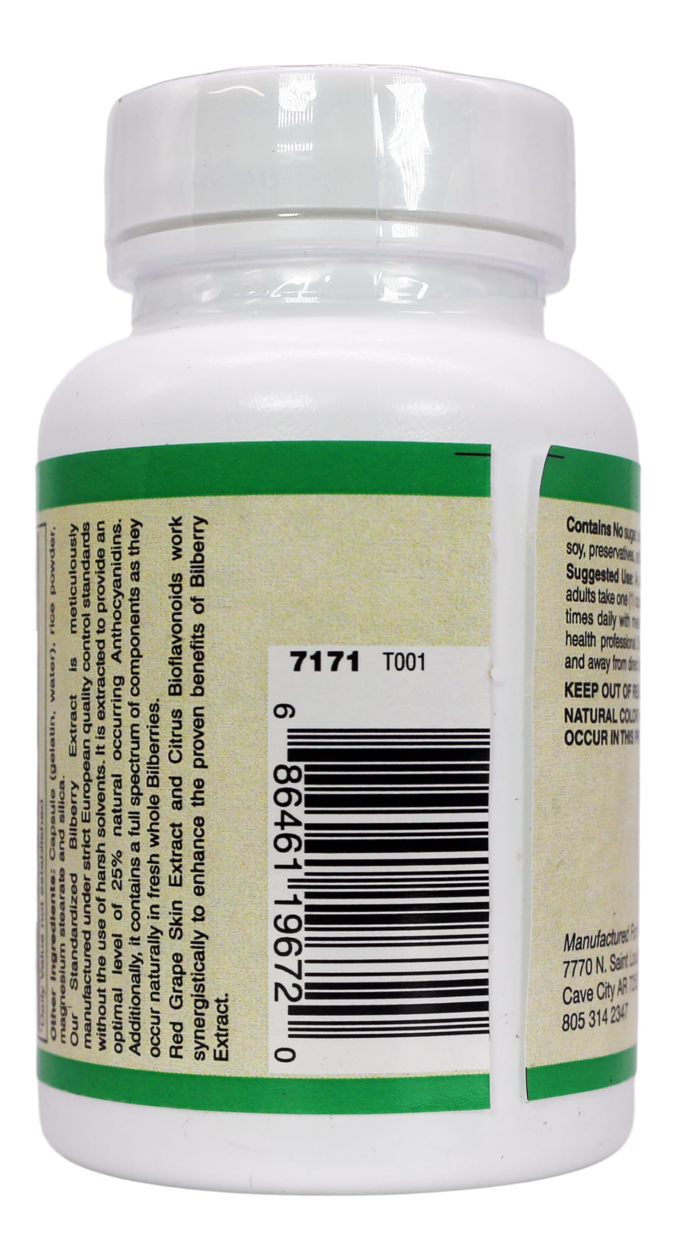 AlchePharma Euromed Bilberry Extract with Grape Skin and Citrus Bioflavonoids Capsules, 60 Count