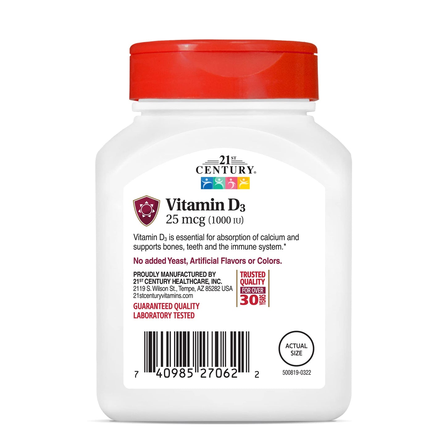 21st Century Vitamin D3 1000iu, 110 Tablets