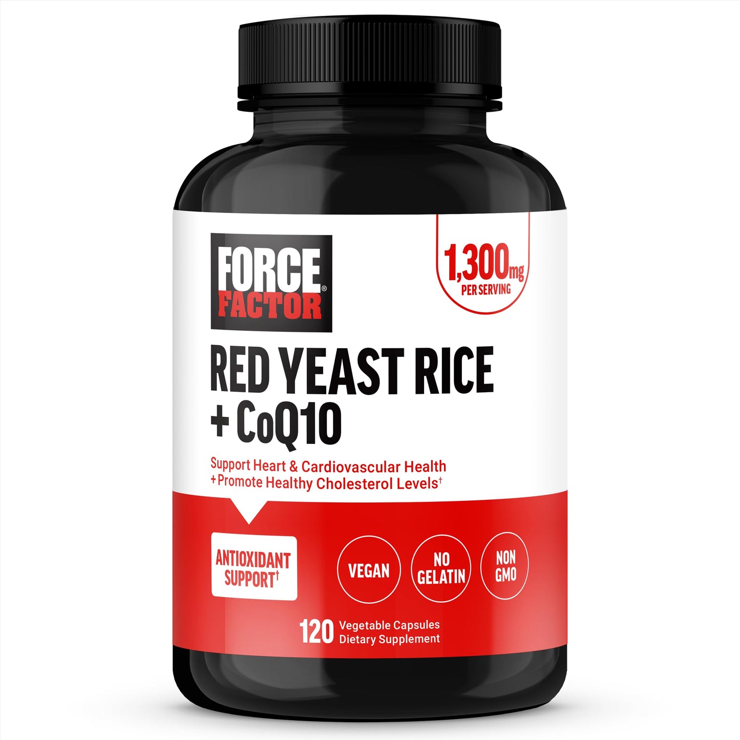 Force Factor Red Yeast Rice + CoQ10 Supplement 120 Capsules