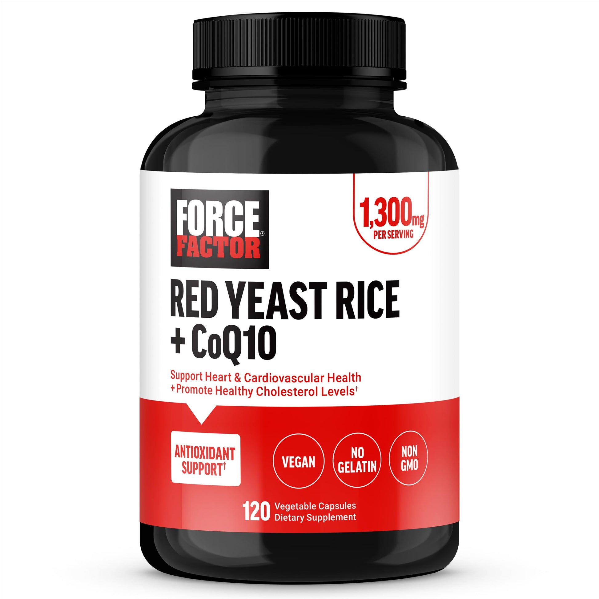Force Factor Red Yeast Rice + CoQ10 Supplement 120 Capsules
