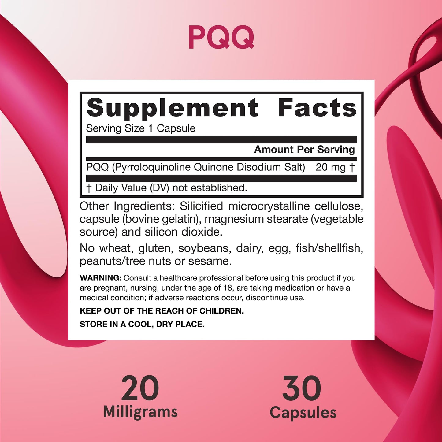 Jarrow Formulas PQQ 20 mg Mitochondrial Biogenesis 30 Capsules