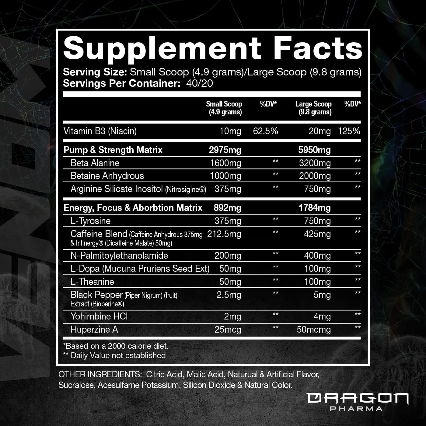 DRAGON PHARMA Venom Extreme Potency Pre-Workout Powder 6.91 oz