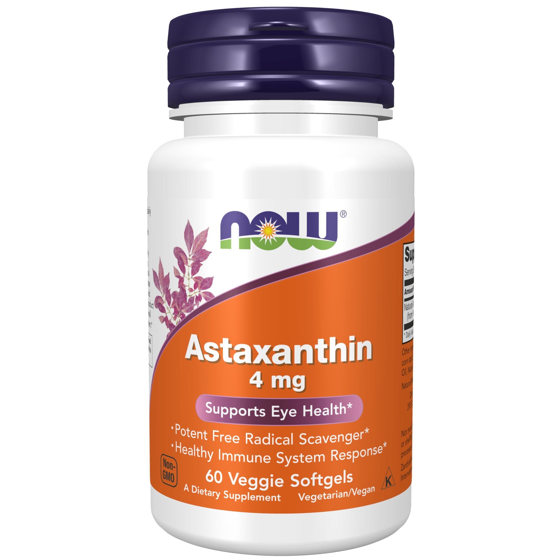 NOW Foods Astaxanthin 4 mg Softgels, 60 Count