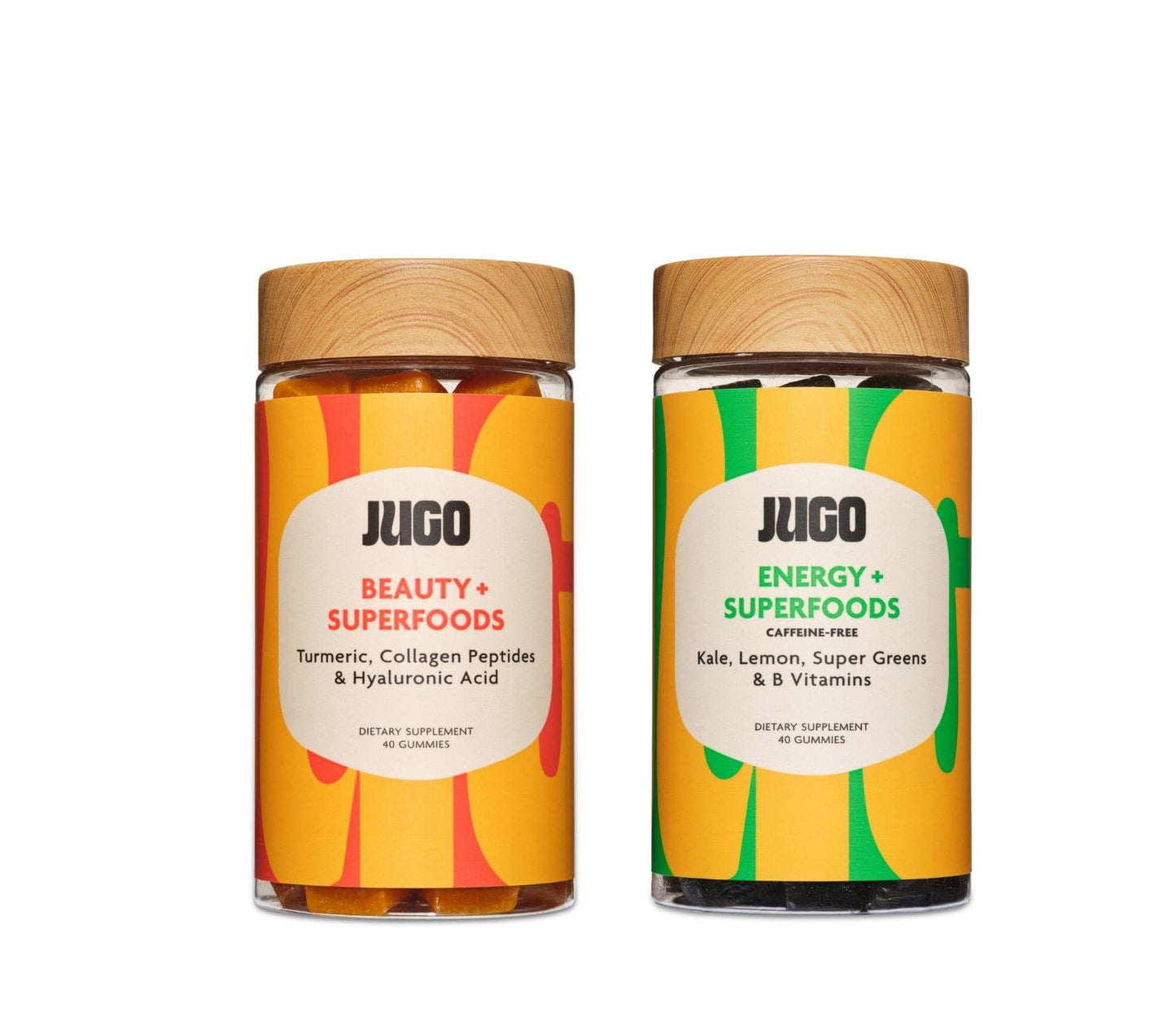 JUGO LLC Beauty + Energy Gummies Bundle – Collagen, Biotin & Vitamin B12, 80 Gummies