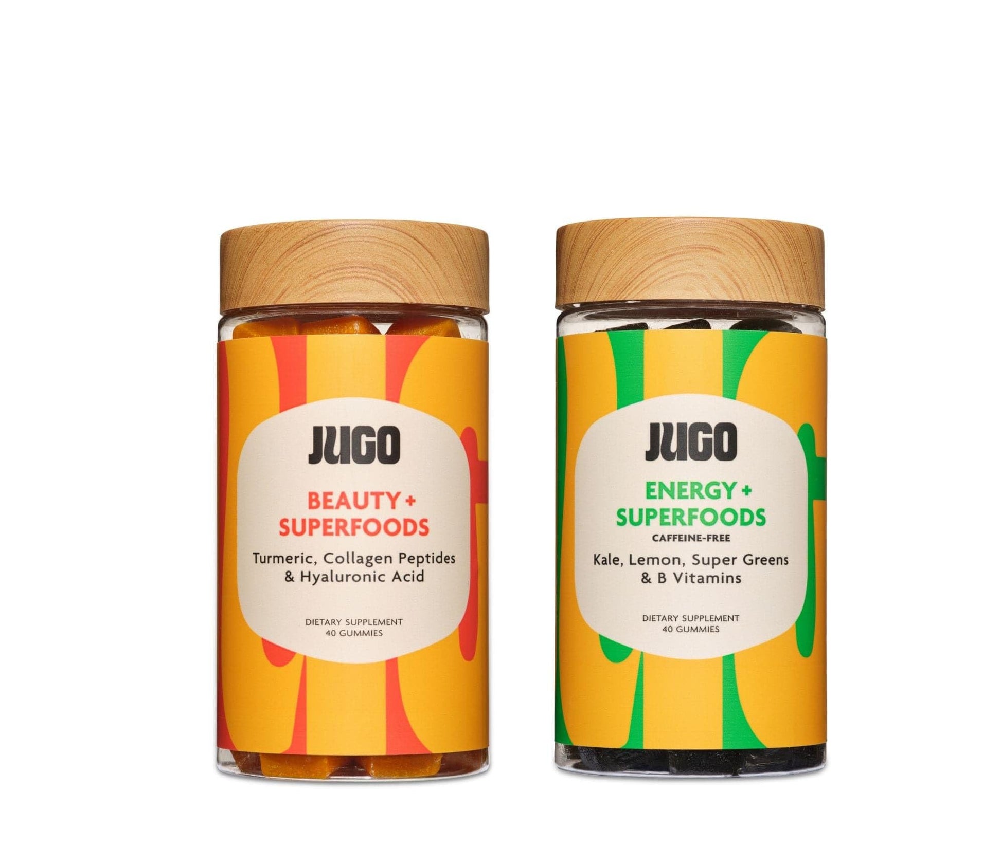 JUGO LLC Beauty + Energy Gummies Bundle – Collagen, Biotin & Vitamin B12, 80 Gummies