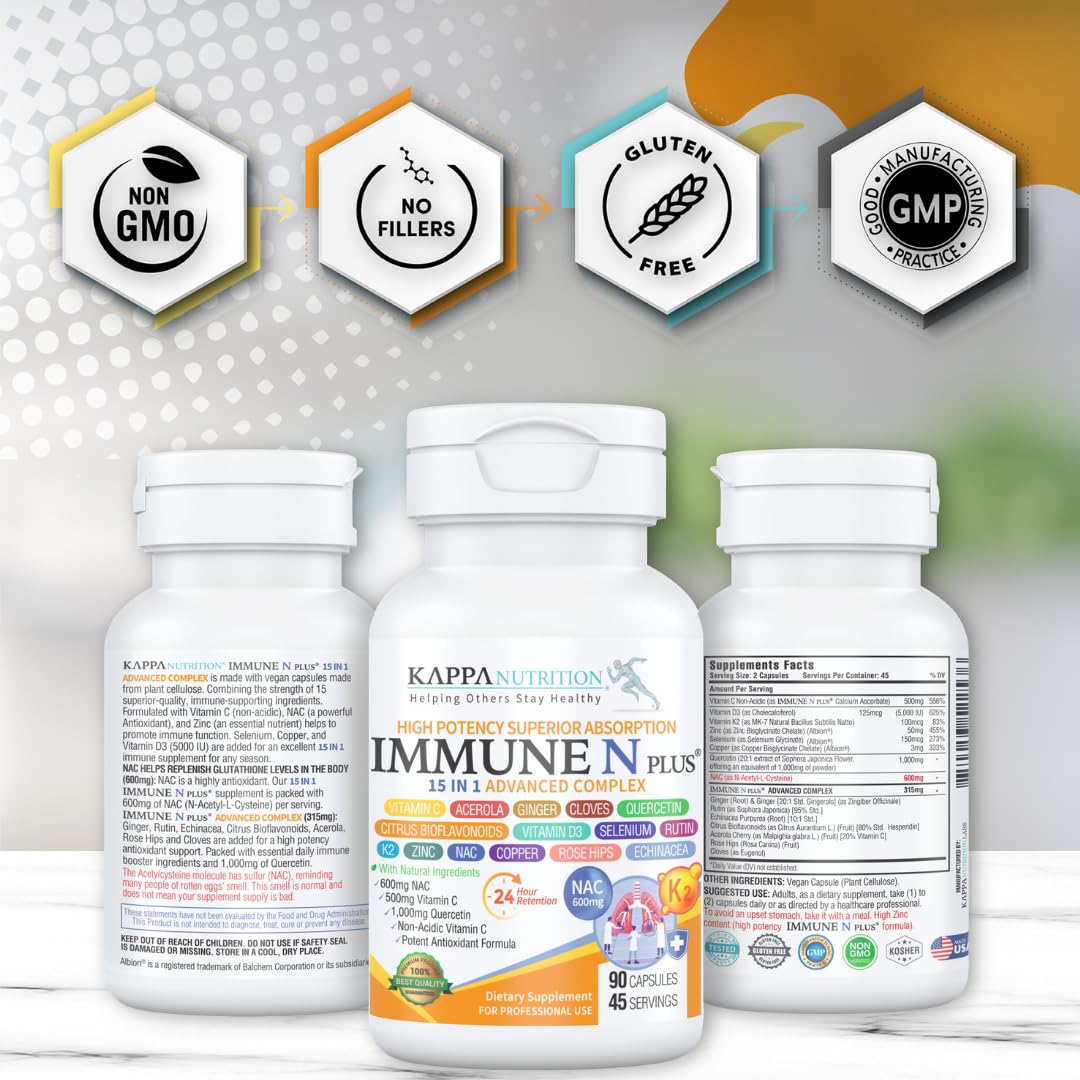 KAPPA NUTRITION Immune N Plus 15 in 1 Capsule, 60 Count
