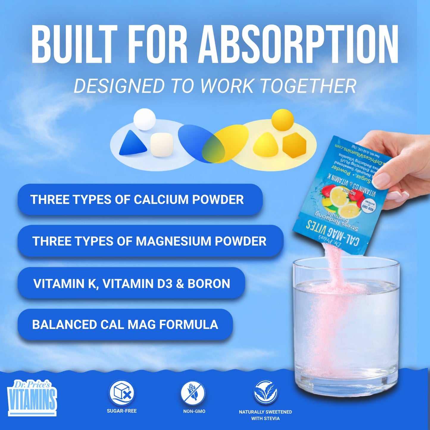 Dr. Price's Vitamins Cal Mag Supplement Powder, 3.17 Ounce