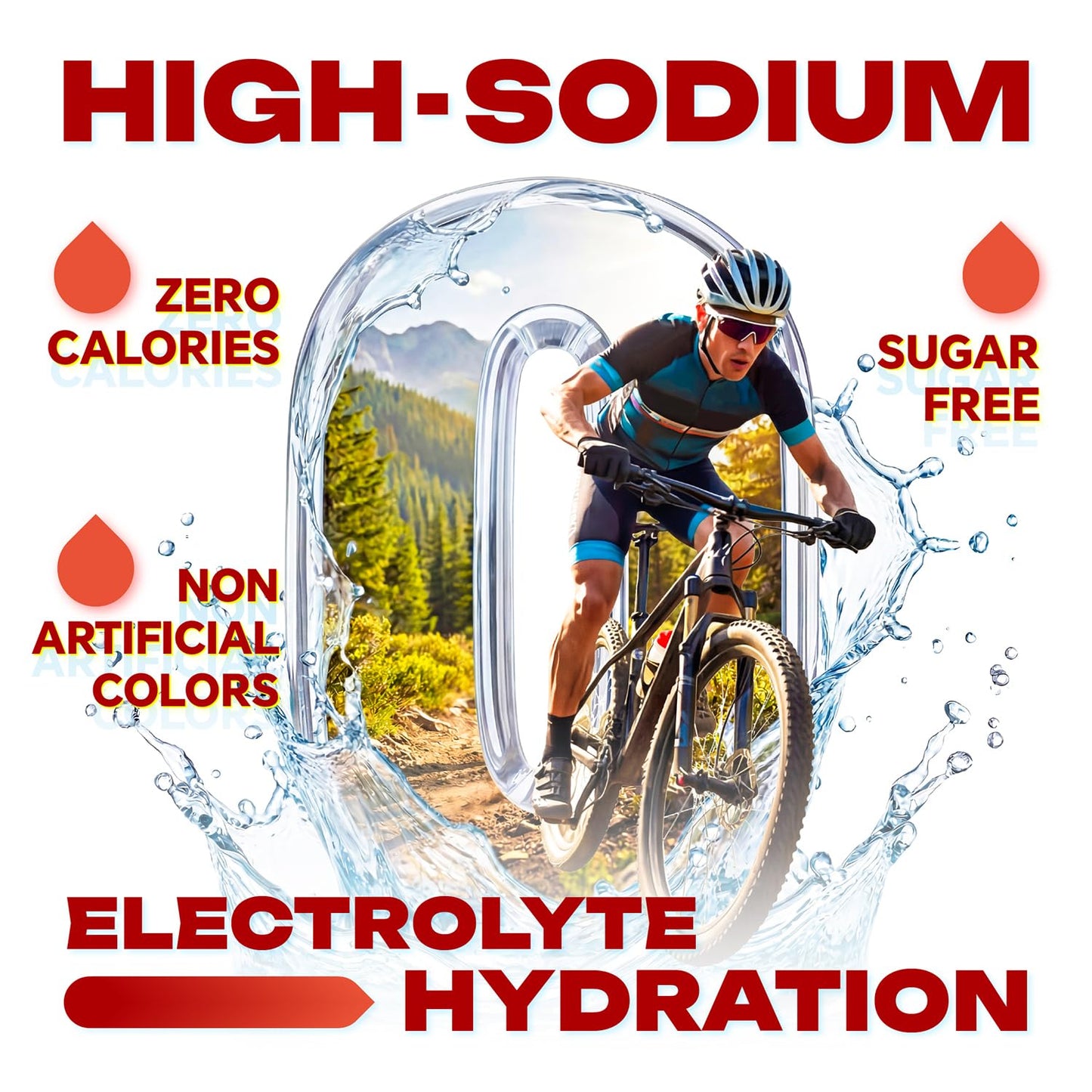 Mynzevirix High Sodium Sugar Free Electrolyte Powder Packets Watermelon Flavor, 30 Sticks
