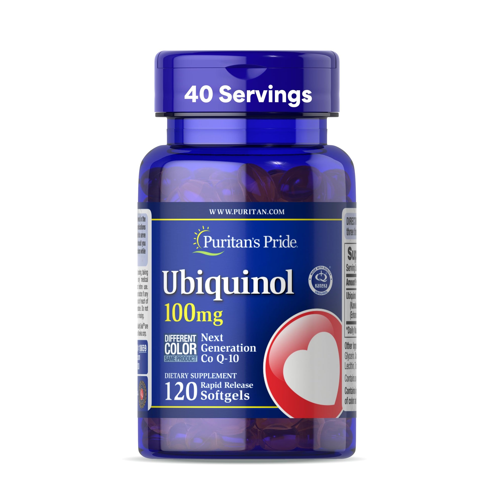 Puritan's Pride Next Gen Ubiquinol Coenzyme CoQ10 100mg Softgels 120