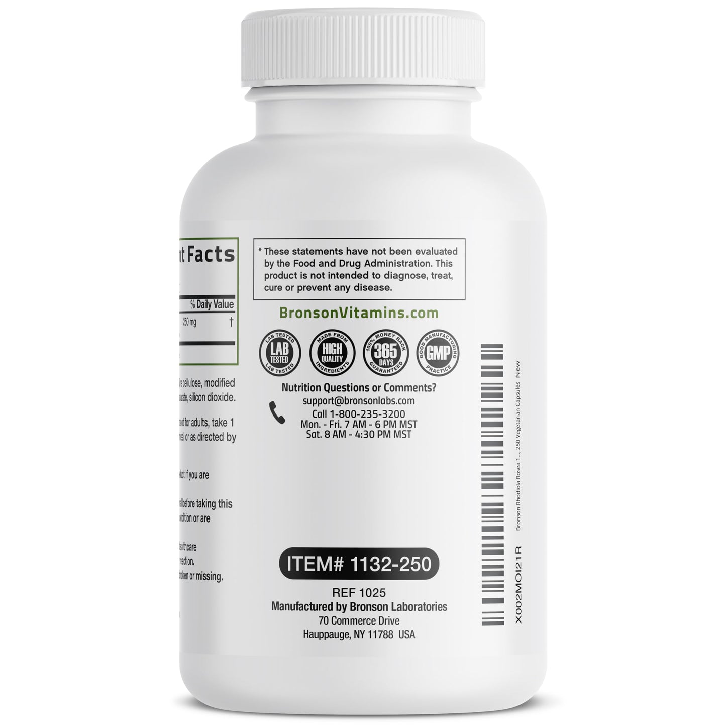 Bronson Rhodiola Rosea Capsules 250 Count