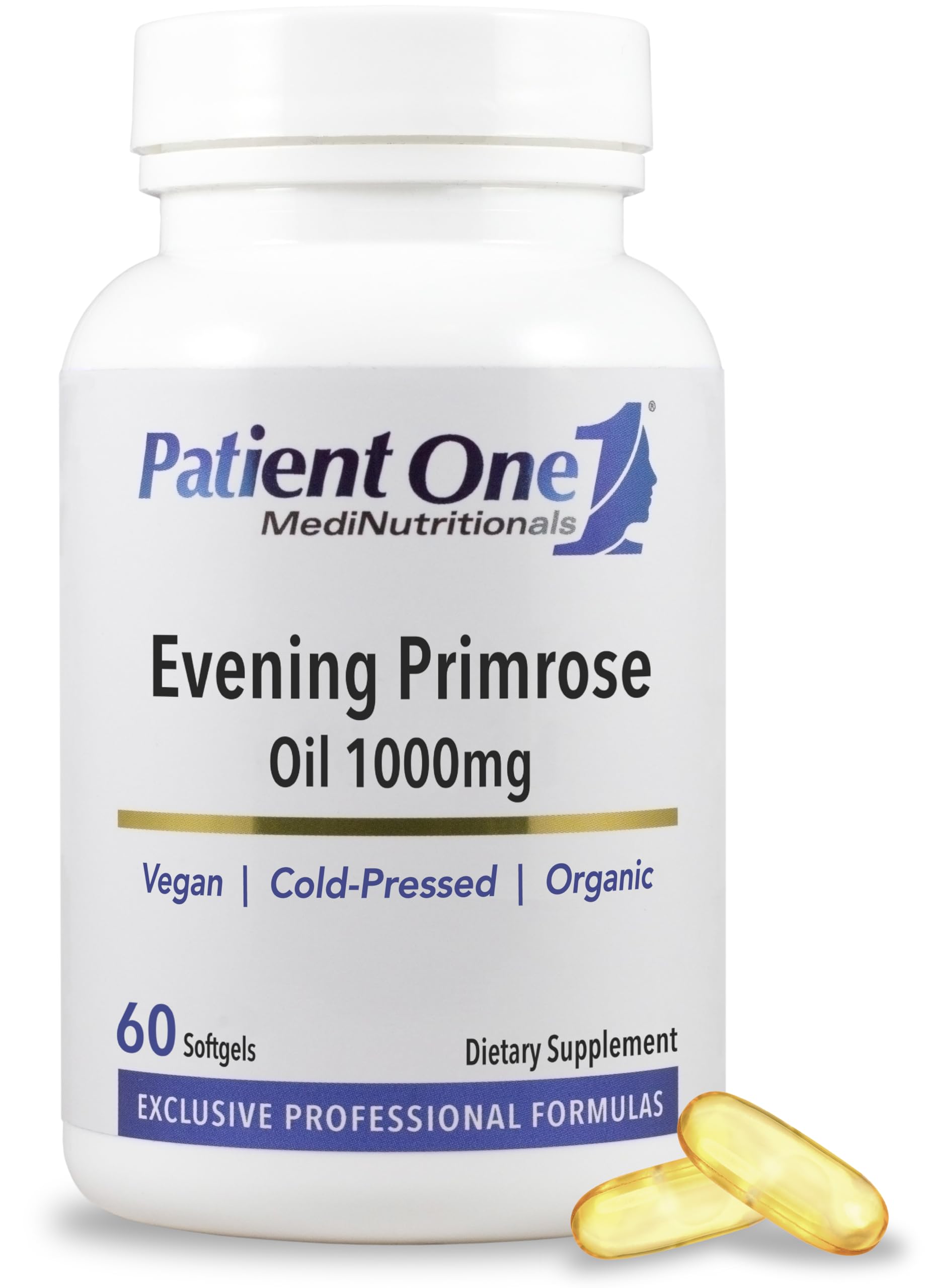 Patient One Evening Primrose Oil 1000mg Softgels, 60 Count