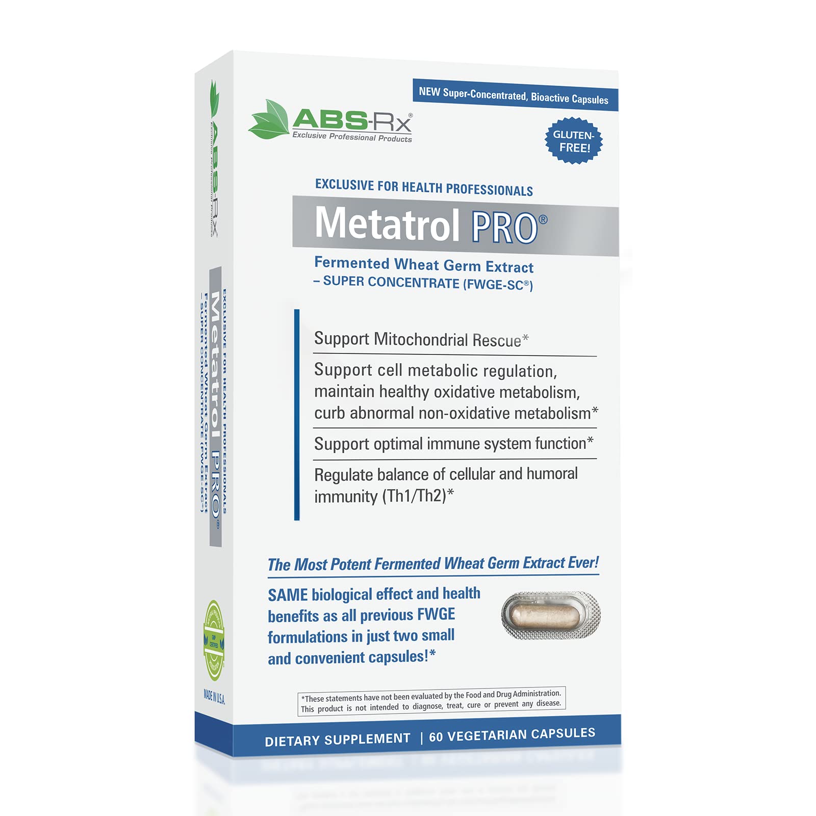 American BioSciences Metatrol PRO Fermented Wheat Germ Extract Gluten Free Immune Support Capsule 60 Count