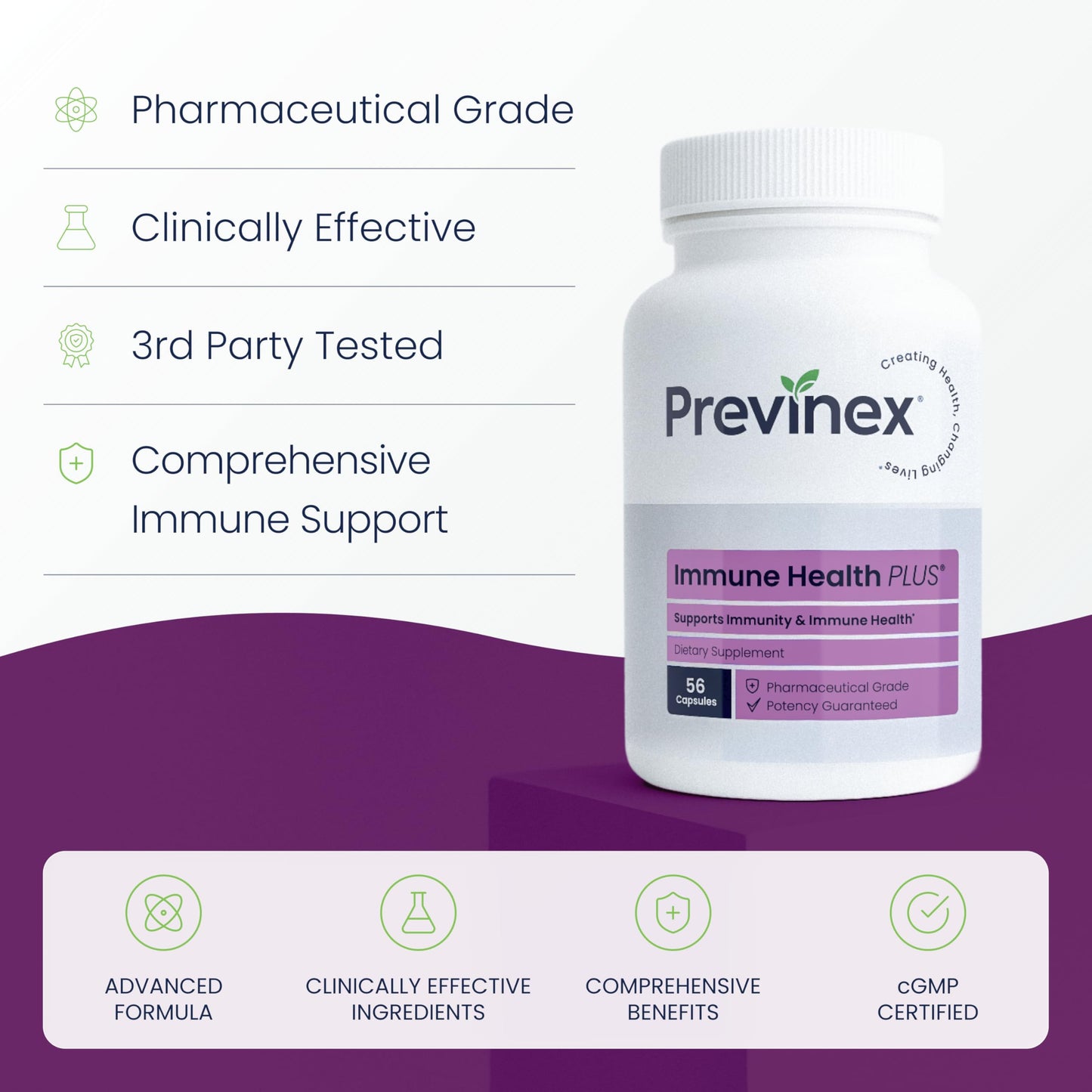 Previnex Immune Health Plus Advanced Immune Defense Capsules, 56 Count