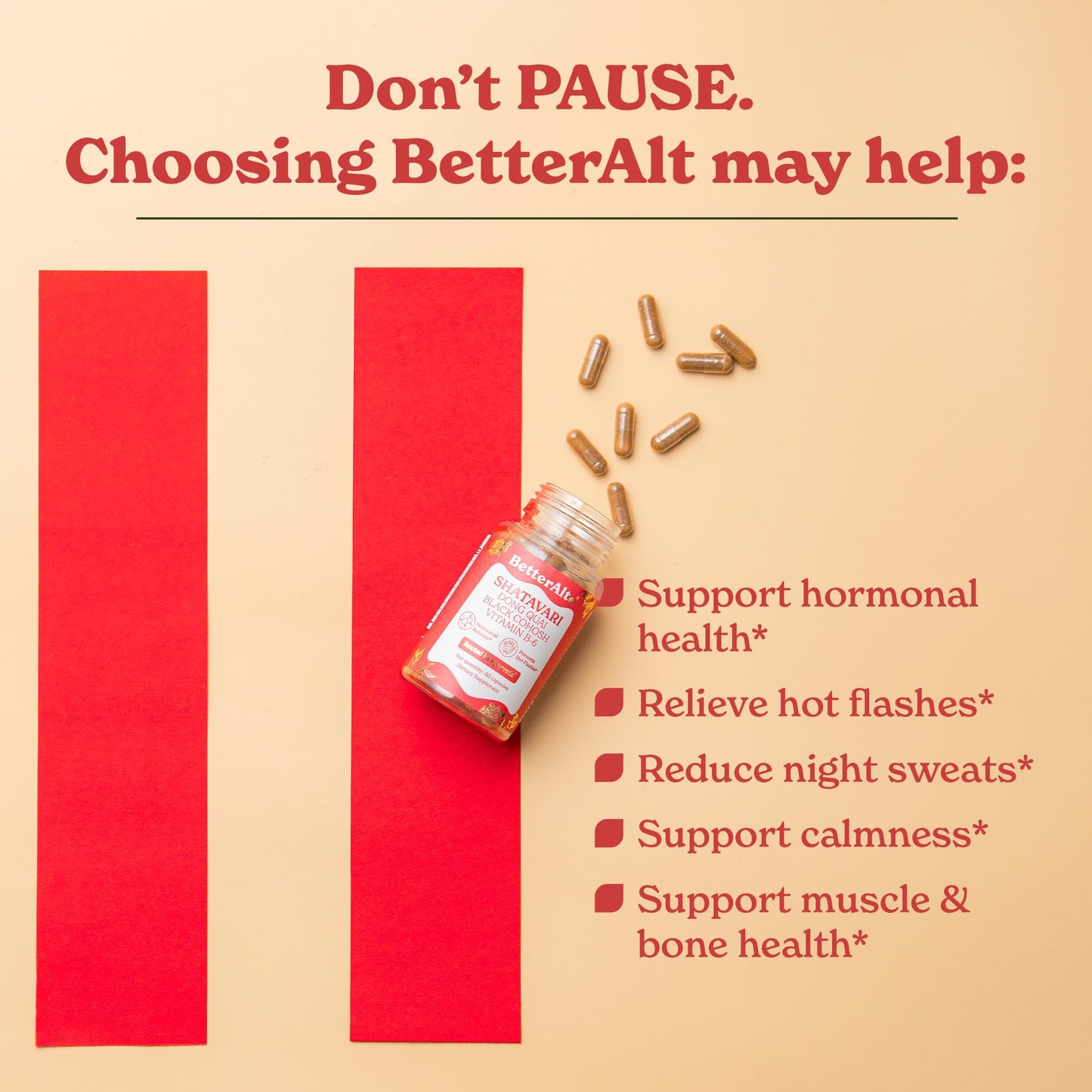 Better Alt Shatavari Capsules with Dong Quai & Black Cohosh, Helps with Meno Support, 1 Capsule