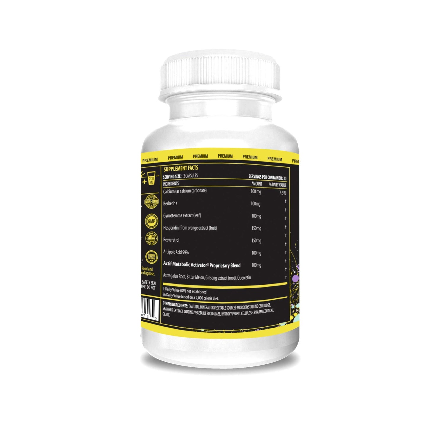 ACTIF AMPK Advanced Metabolic Activator with 10 Factors, Non-GMO, With Energy Support, 60 Capsules