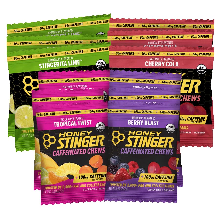 Honey Stinger Caffeinated Energy Chew Variety Pack Chewable 12 Count