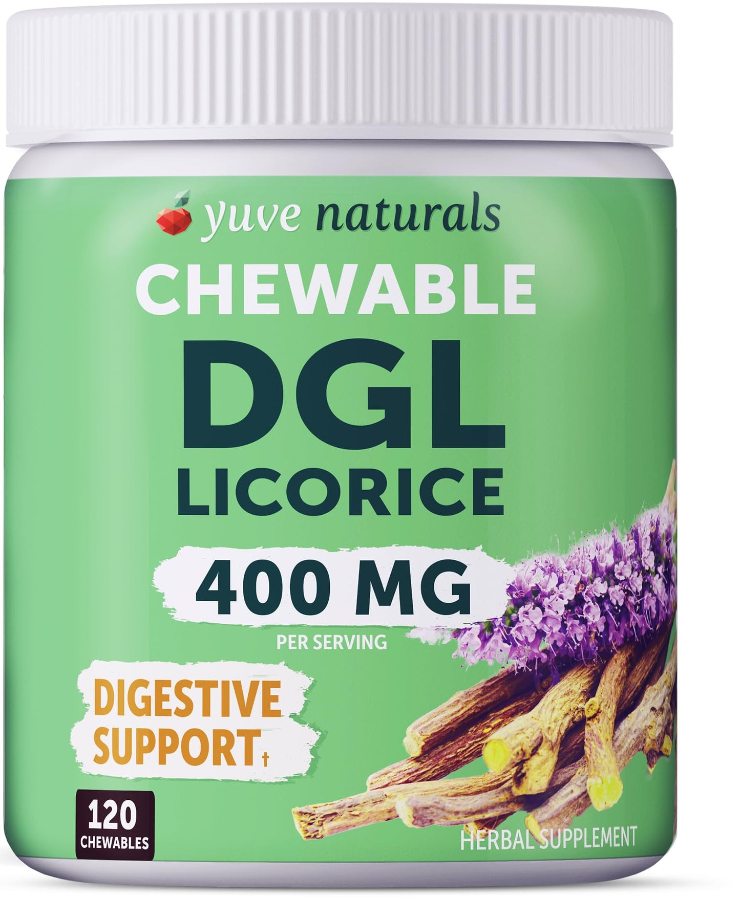 Yuve DGL Licorice Tablets 4000 mg, 120 Count