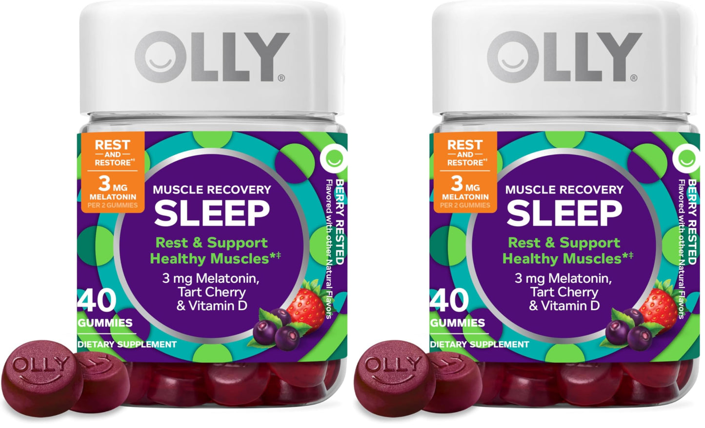 OLLY Muscle Recovery Sleep Gummies, 80 Count