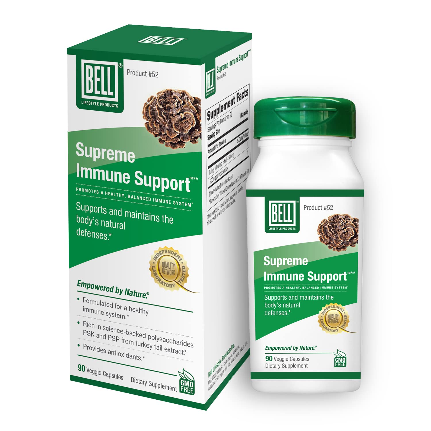 Bell Supreme Immune Support Mushroom Capsules 90 Count