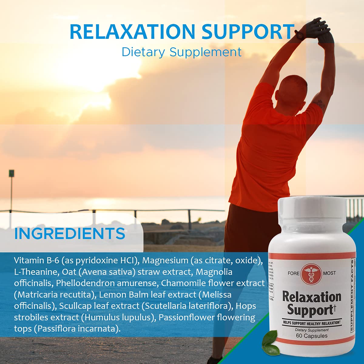 Holistic Health Relaxation Support Magnesium Citrate Capsules, 60 Count