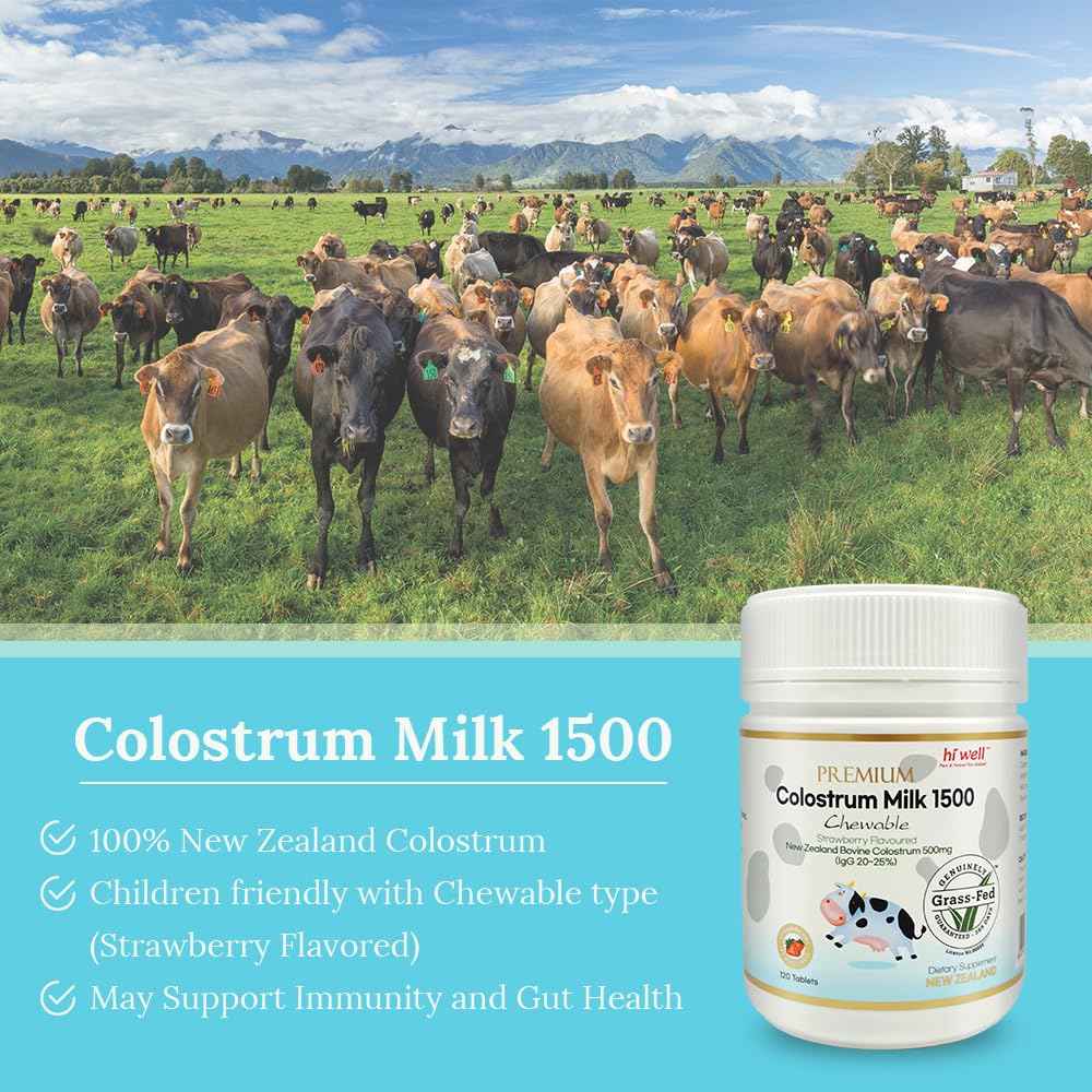 Hi Well Premium Grass-Fed Colostrum 1500 Chewable 360