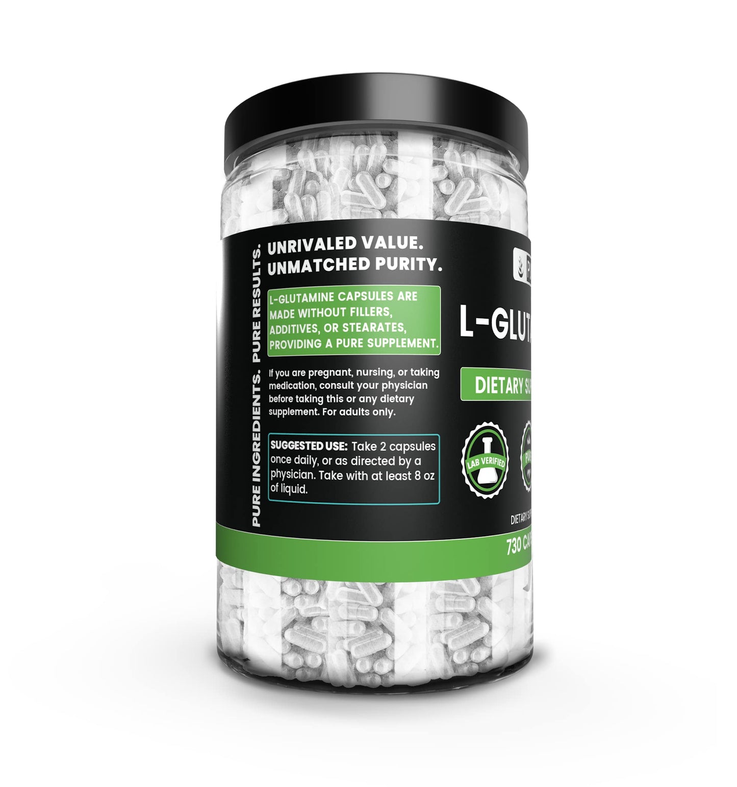 PURE ORIGINAL INGREDIENTS L-Glutamine Capsules, 730 Count