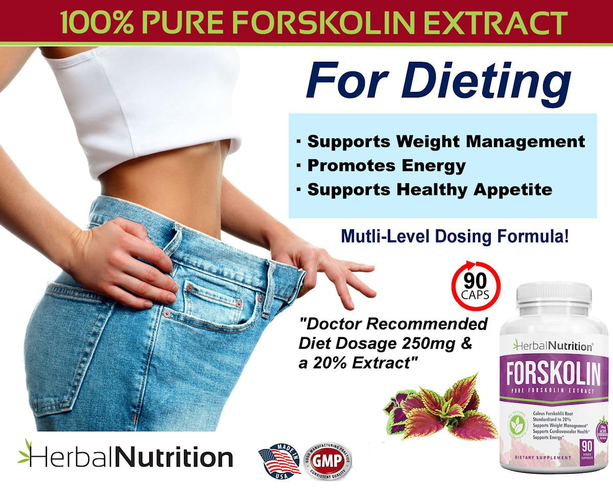 Herbal Nutrition Forskolin Extract for Weight Loss Capsule, 2 Count