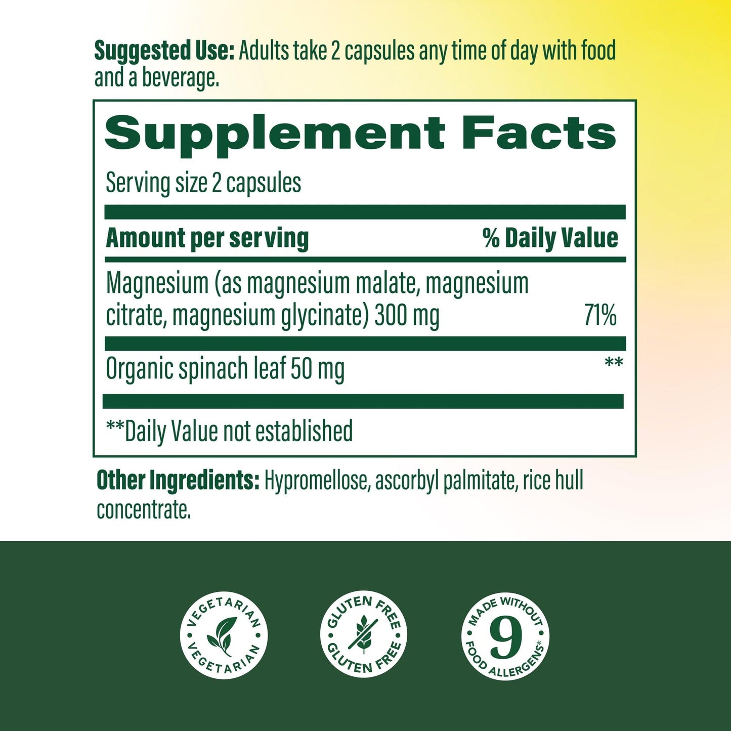 MegaFood Magnesium 300mg Capsule, 120 Count