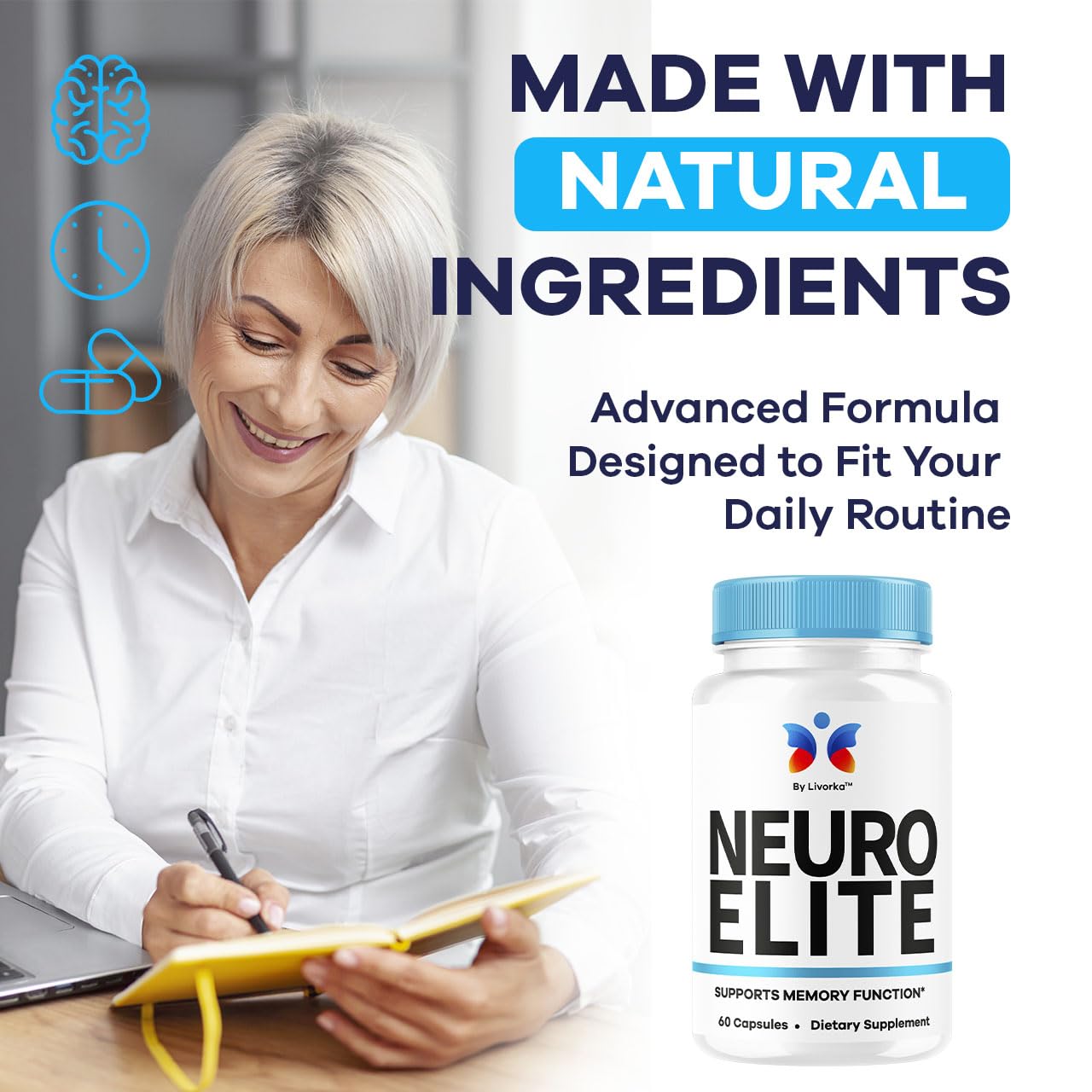 LIVORKA Neuro Elite Brain & Memory Support Capsules, 60 Capsules