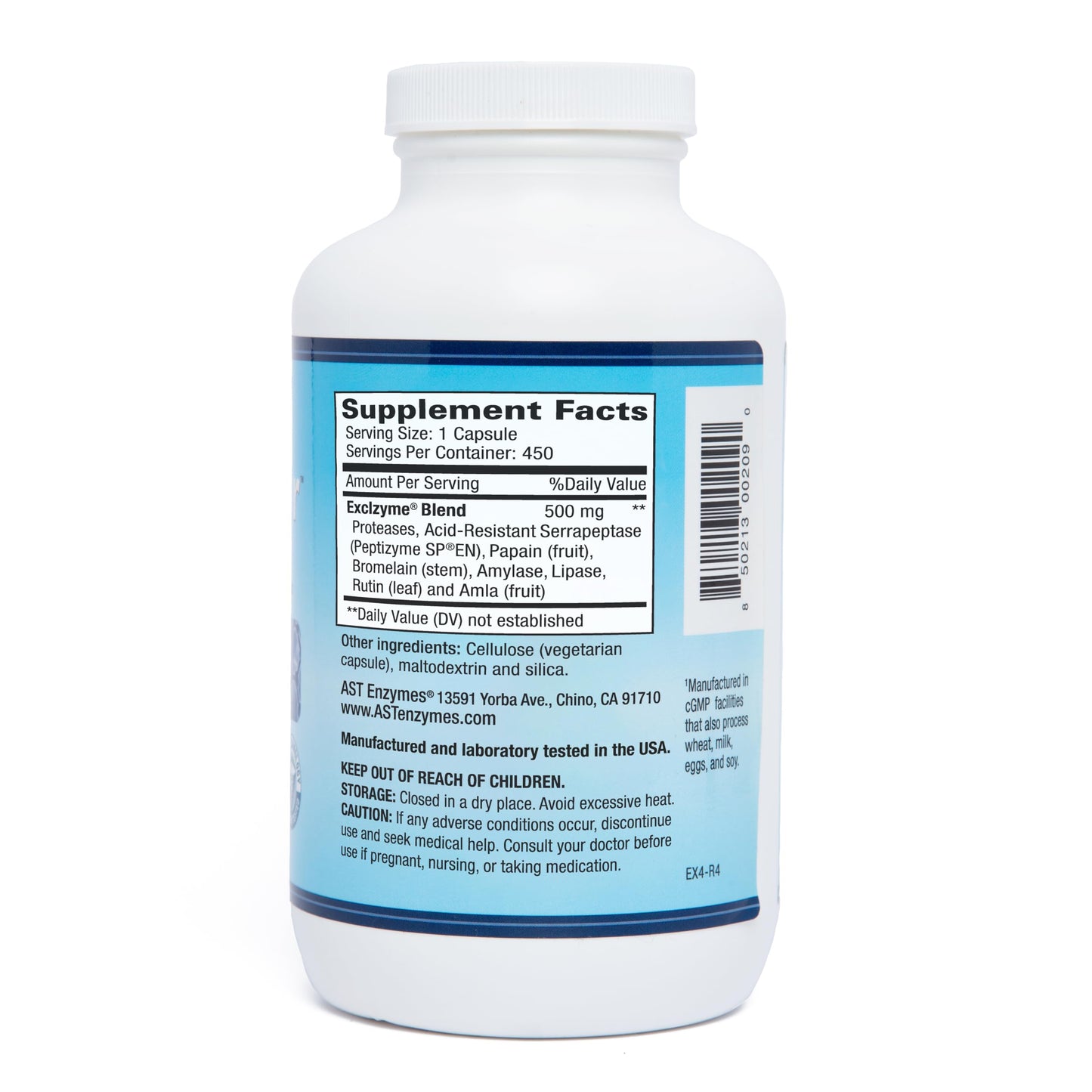 AST Enzymes Excellacor-450 Systemic Enzyme Supplement Capsule, 450-Count